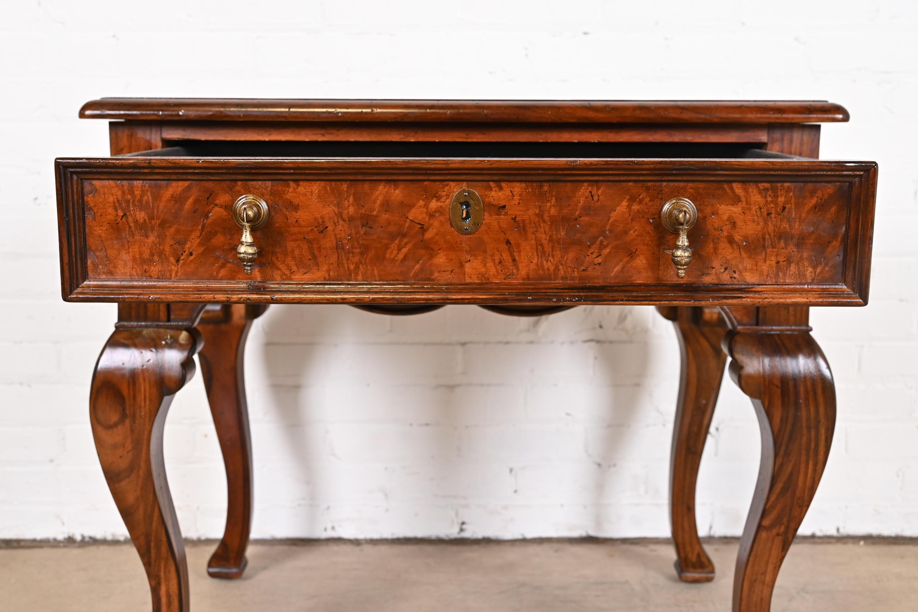 20th Century Baker Furniture Italian Provincial Burl Wood Dressing Table For Sale