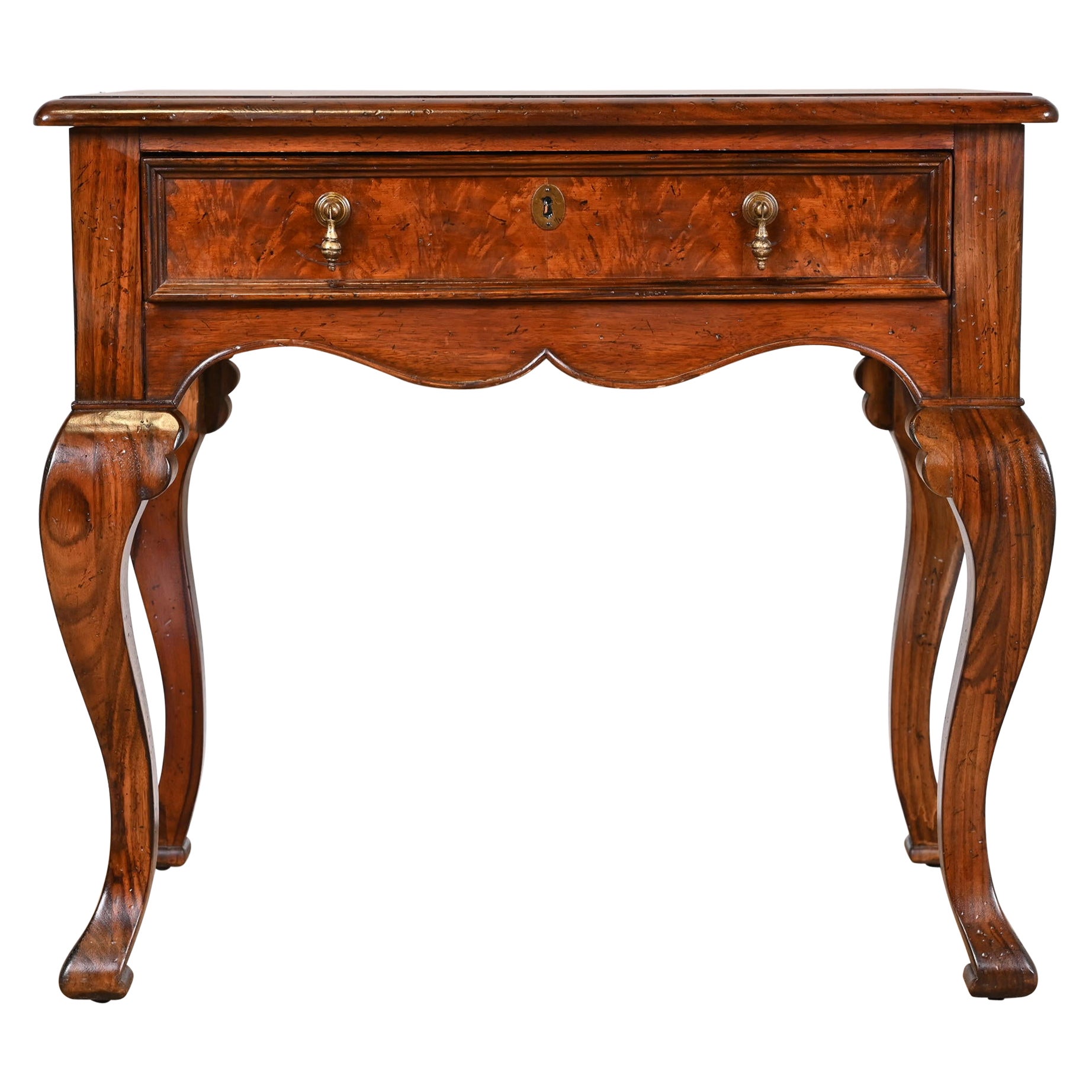 Tavolino da toeletta in legno di radica di Baker Furniture