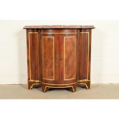 Baker Furniture Italian Provincial Carved Cherry Wood Demilune Sideboard