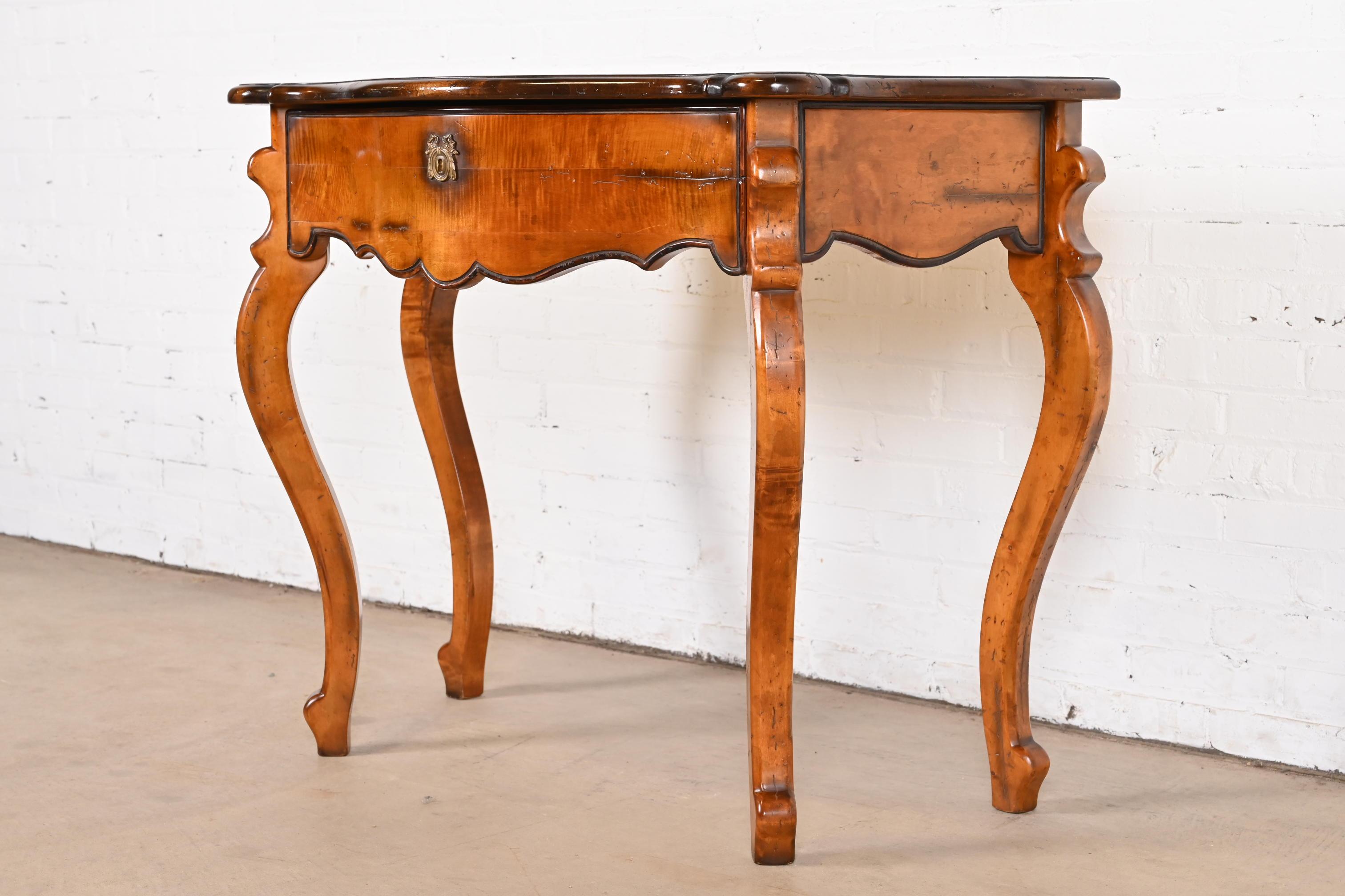20th Century Baker Furniture Italian Provincial Carved Maple Console or Entry Table For Sale