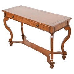 Baker Furniture Italian Provincial Cherry and Burl Wood Console or Sofa Table