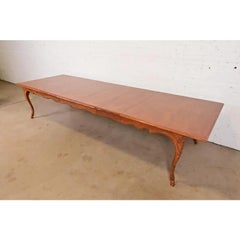 Baker Furniture Italian Provincial Extension Dining Table, Newly Refinished