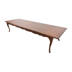 Baker Furniture Italienische Provinz Louis XV geschnitzt Kirsche Erweiterung Esstisch