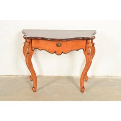 Baker Furniture Italian Provincial Louis XV Carved Maple Console or Entry Table