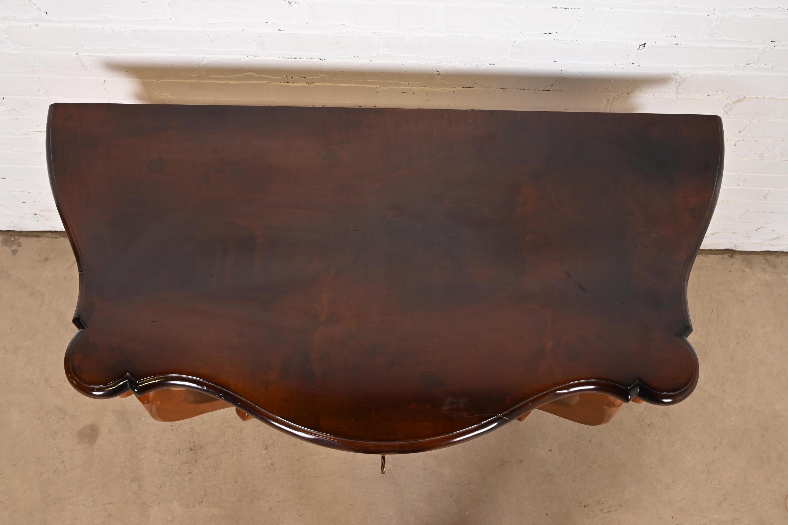 Baker Furniture Italian Provincial Louis XV Carved Maple Console or Entry Table For Sale 3