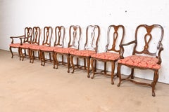 Baker Furniture Italian Provincial Louis XV Carved Walnut Dining Chairs