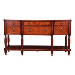 Baker Furniture Italian Provincial Mahogany and Burl Wood Sideboard, Refinished