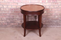 Baker Furniture Italian Provincial Mahogany and Burl Wood Tea Table, Refinished