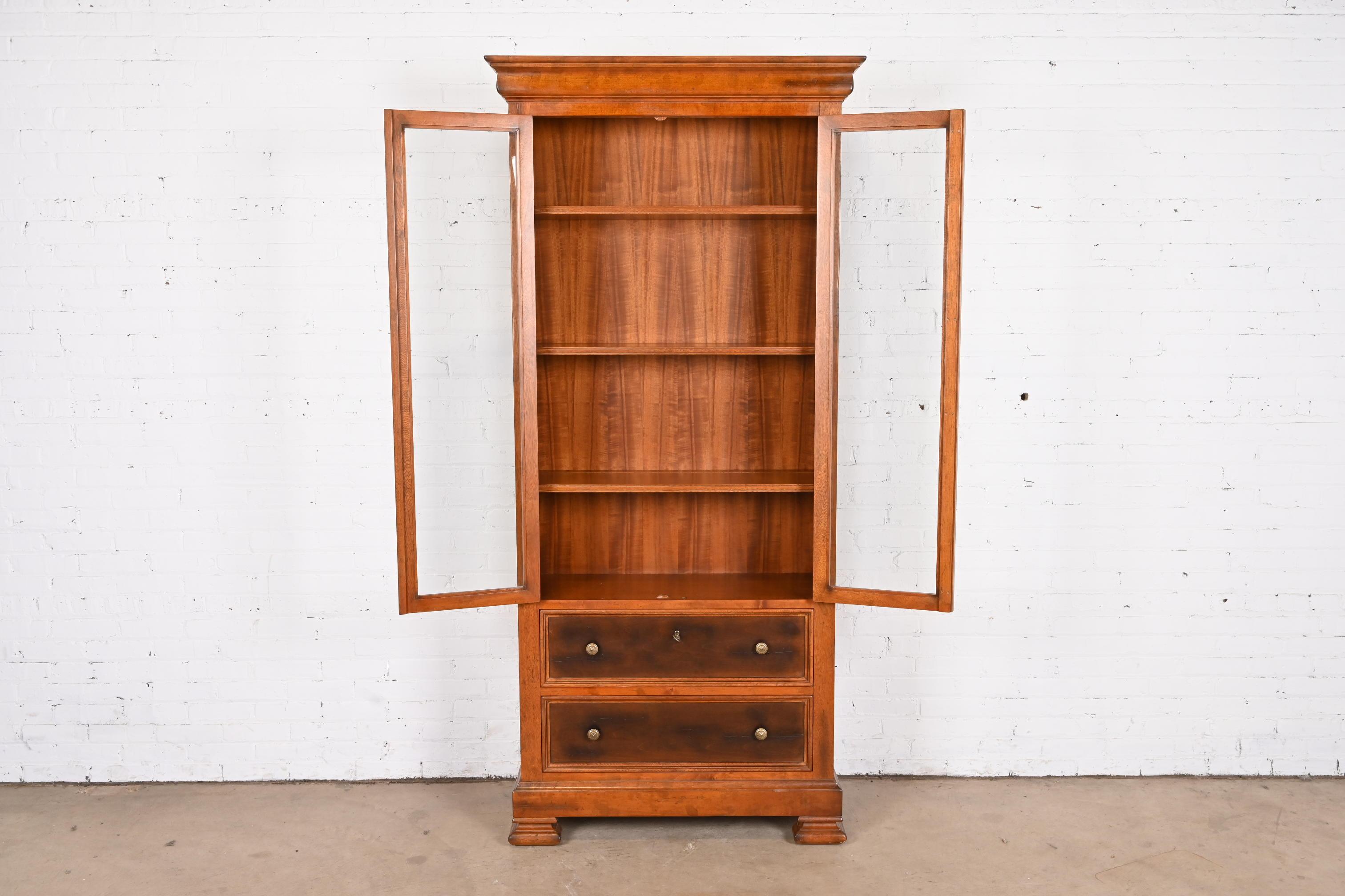 Baker Furniture Italian Provincial Maple Bibliotheque Bookcase Cabinet For Sale 2