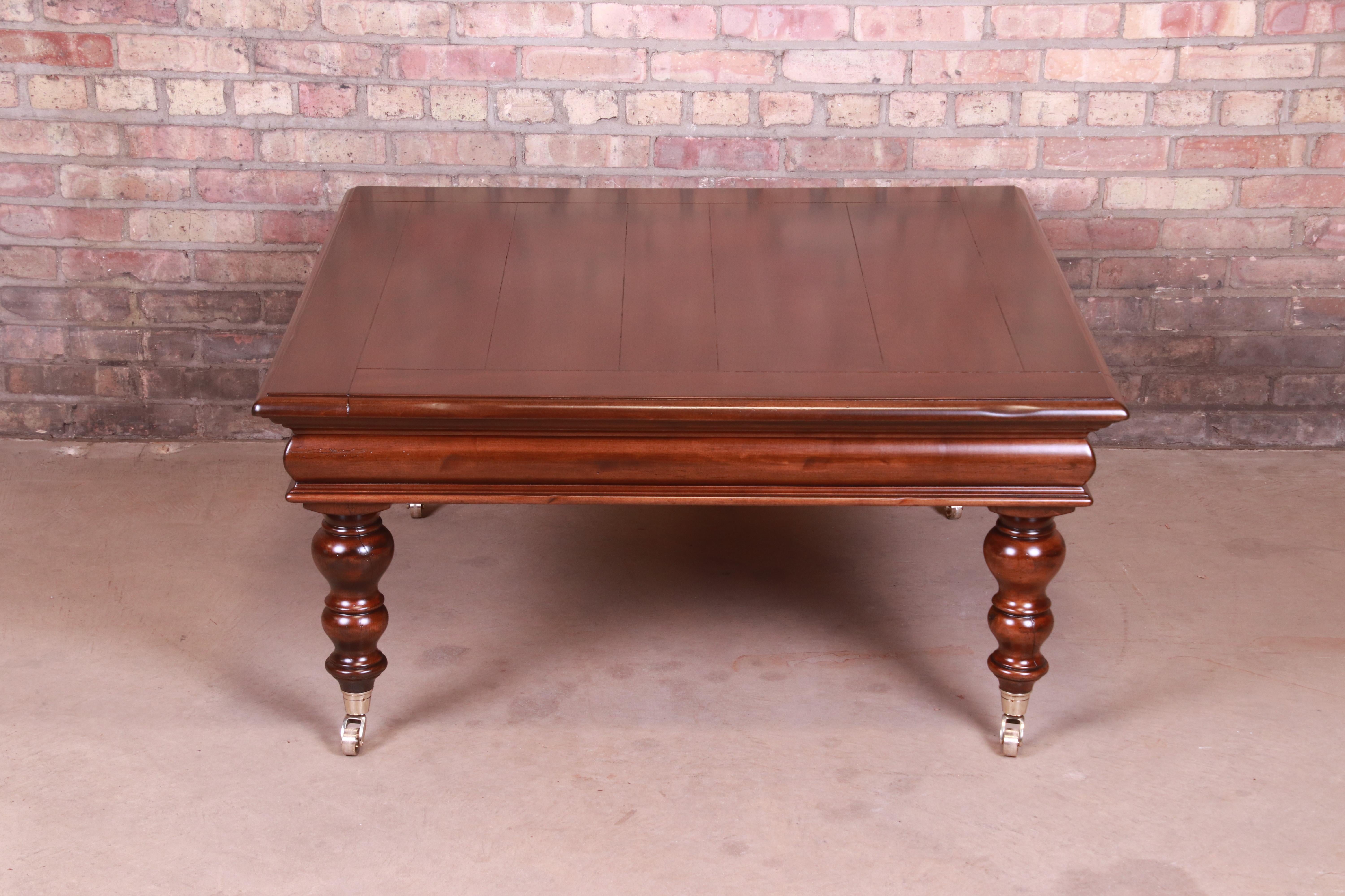 French Provincial Baker Furniture Italian Provincial Maple Coffee Table, Newly Refinished