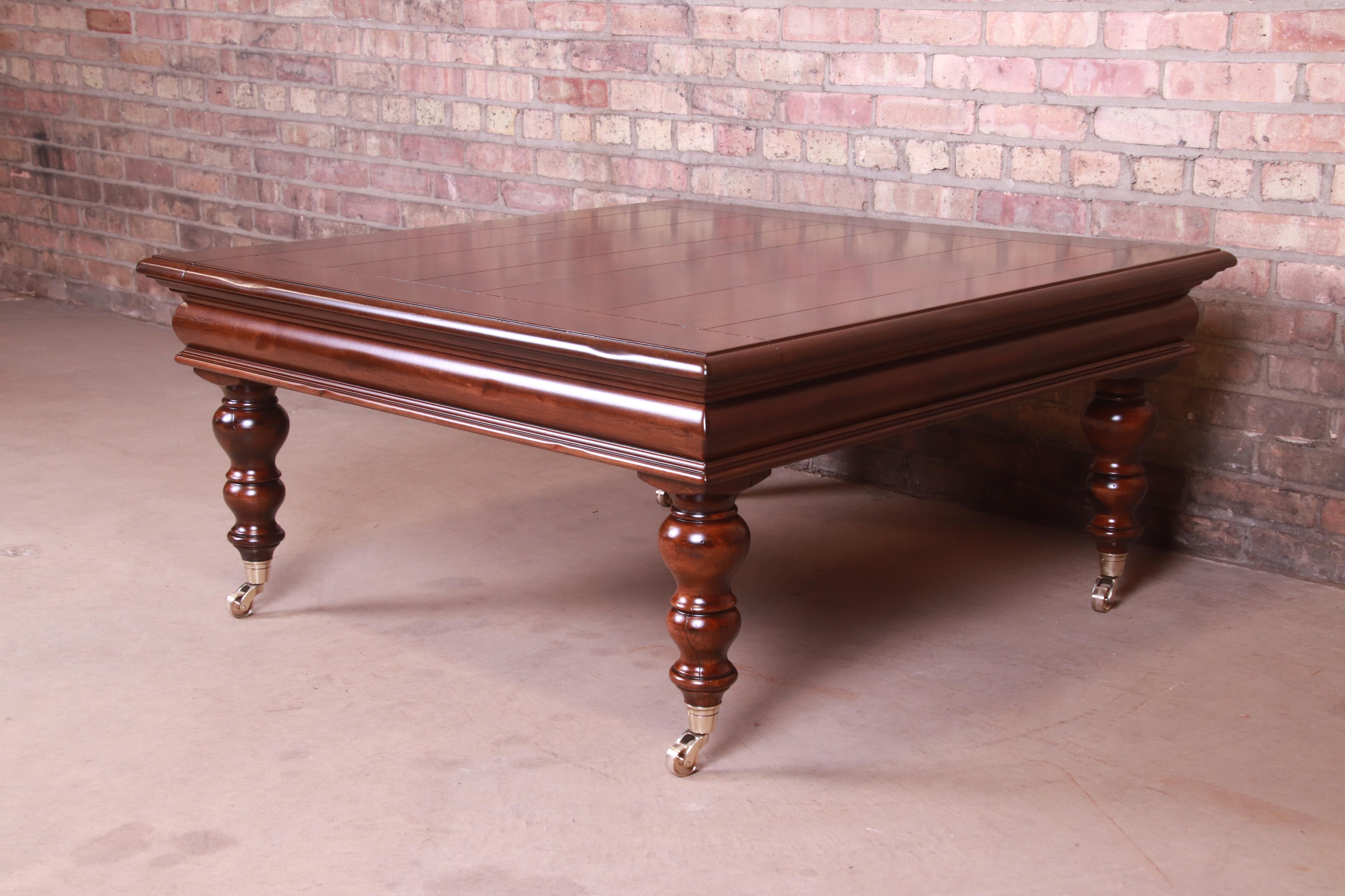 20th Century Baker Furniture Italian Provincial Maple Coffee Table, Newly Refinished