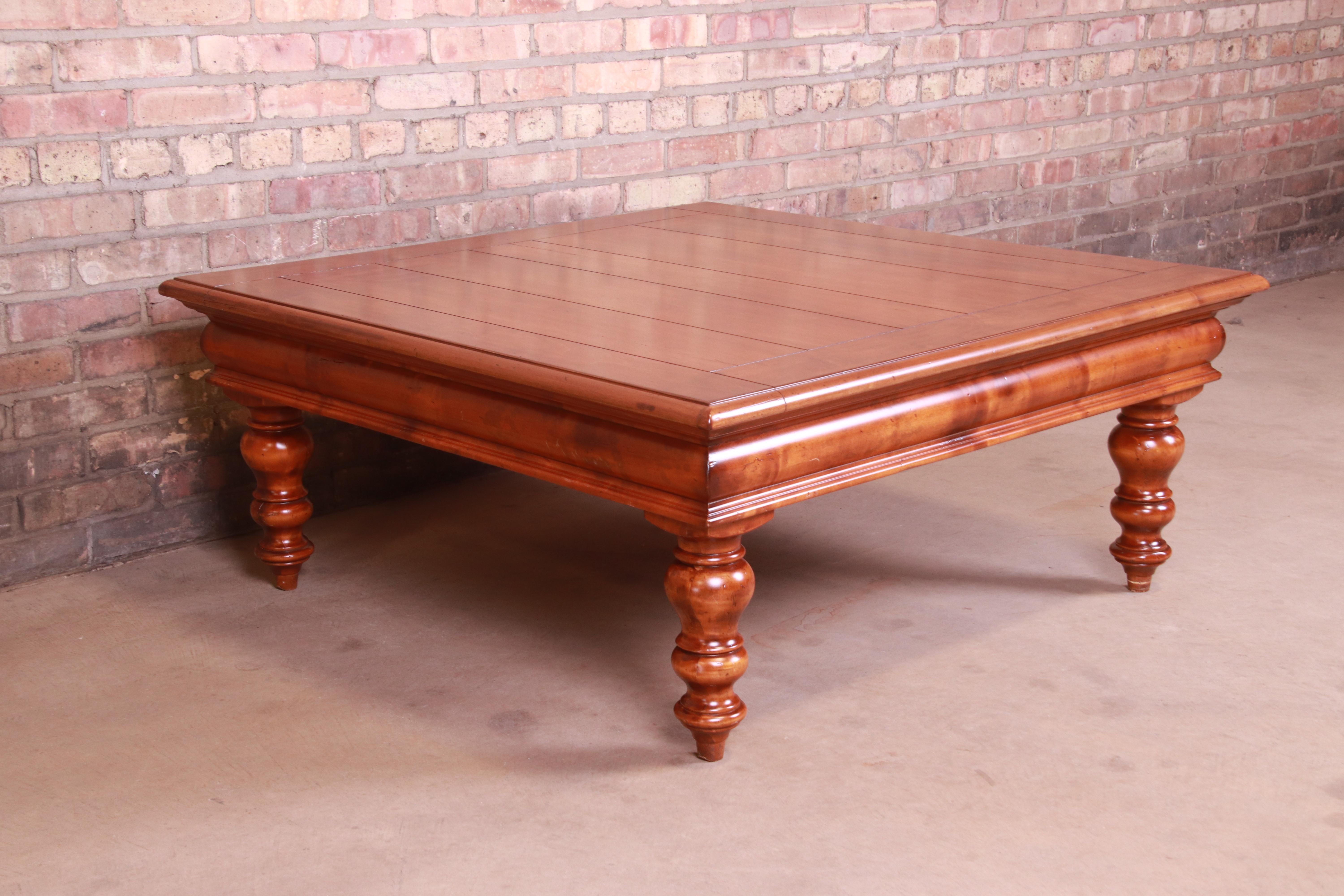 20th Century Baker Furniture Italian Provincial Maple Coffee Table, Newly Refinished For Sale