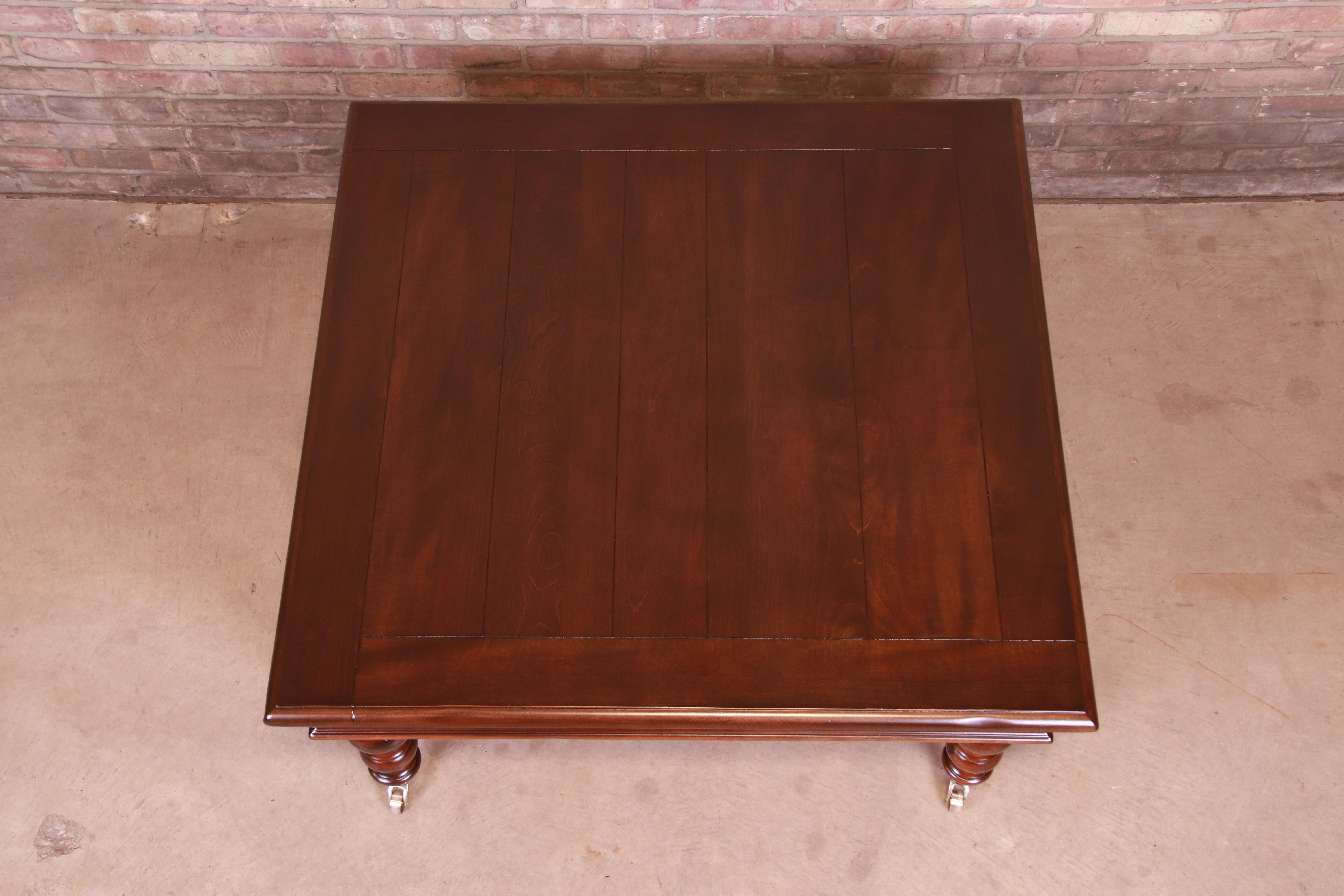 Brass Baker Furniture Italian Provincial Maple Coffee Table, Newly Refinished