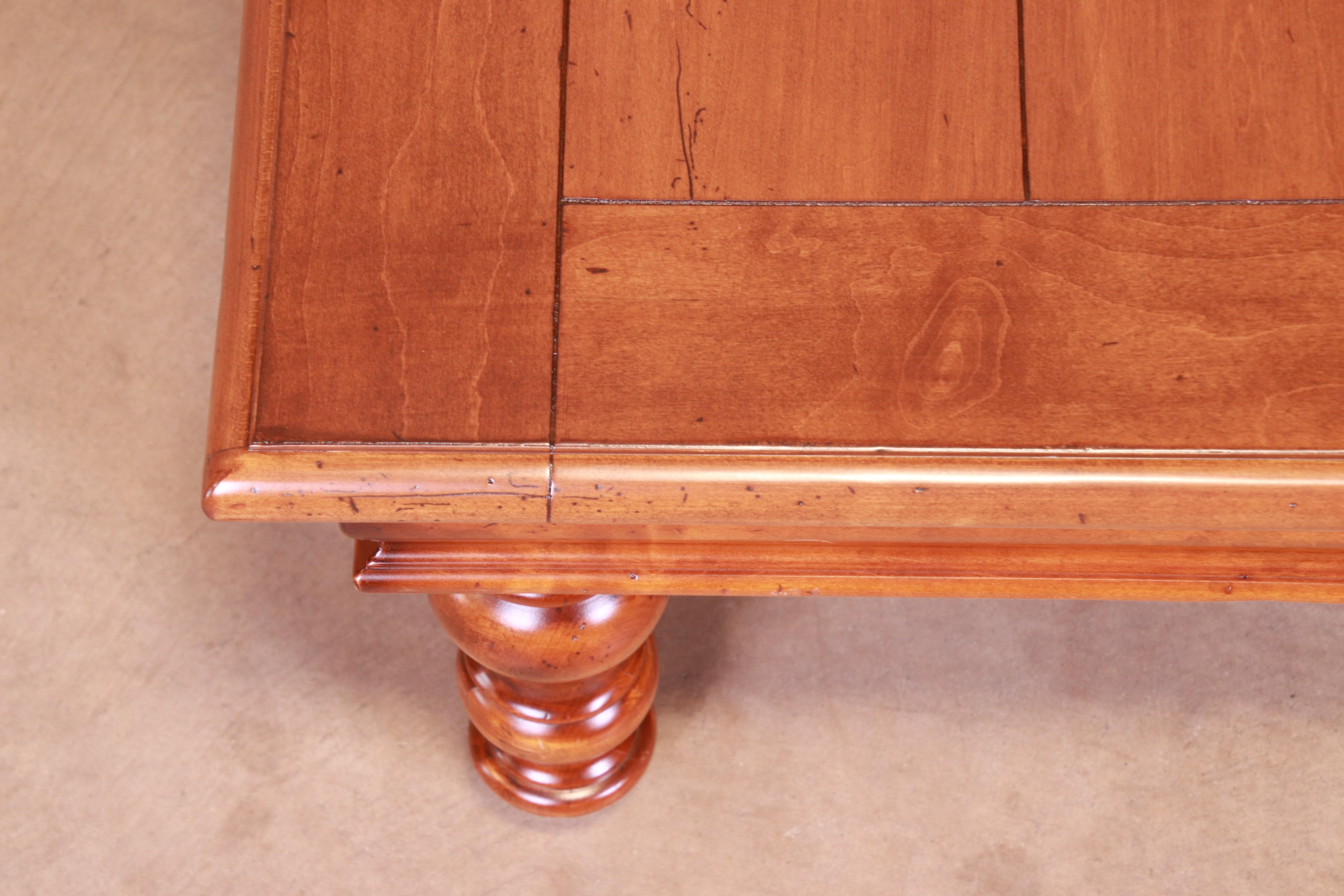 Baker Furniture Italian Provincial Maple Coffee Table, Newly Refinished For Sale 3