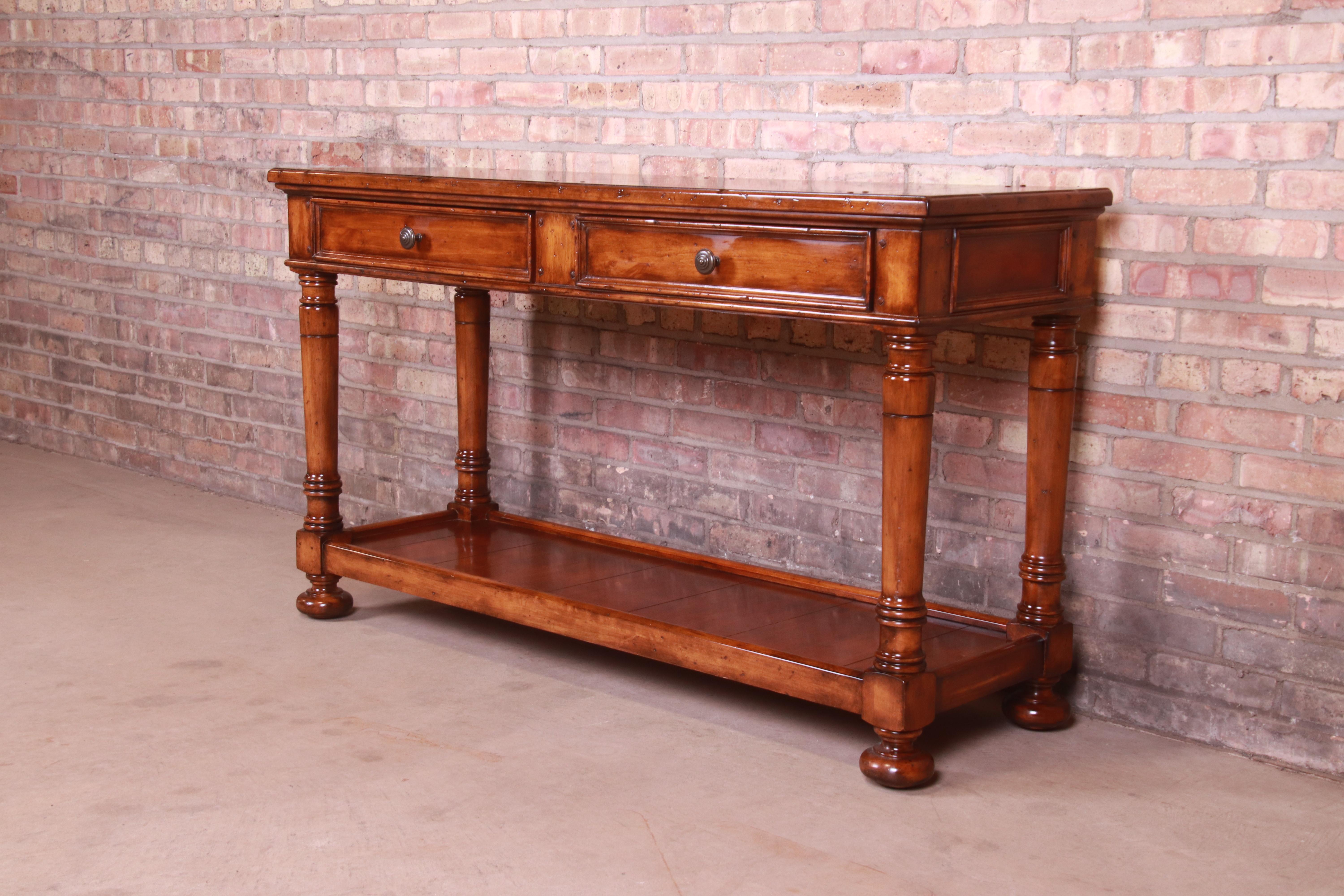 French Provincial Baker Furniture Italian Provincial Maple Console Table