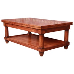 Retro Baker Furniture Italian Provincial Maple Extension Coffee Table