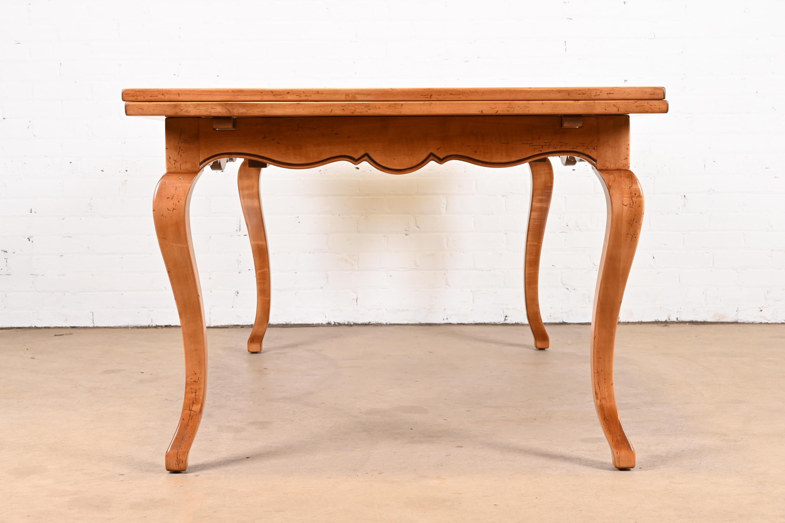 Baker Furniture Italian Provincial Maple Harvest Farm Table, Newly Refinished For Sale 7