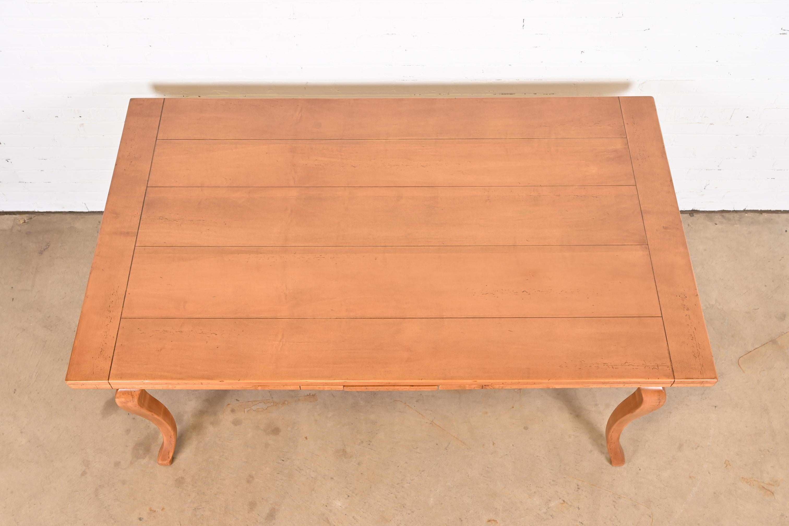 Baker Furniture Italian Provincial Maple Harvest Farm Table, Newly Refinished For Sale 2