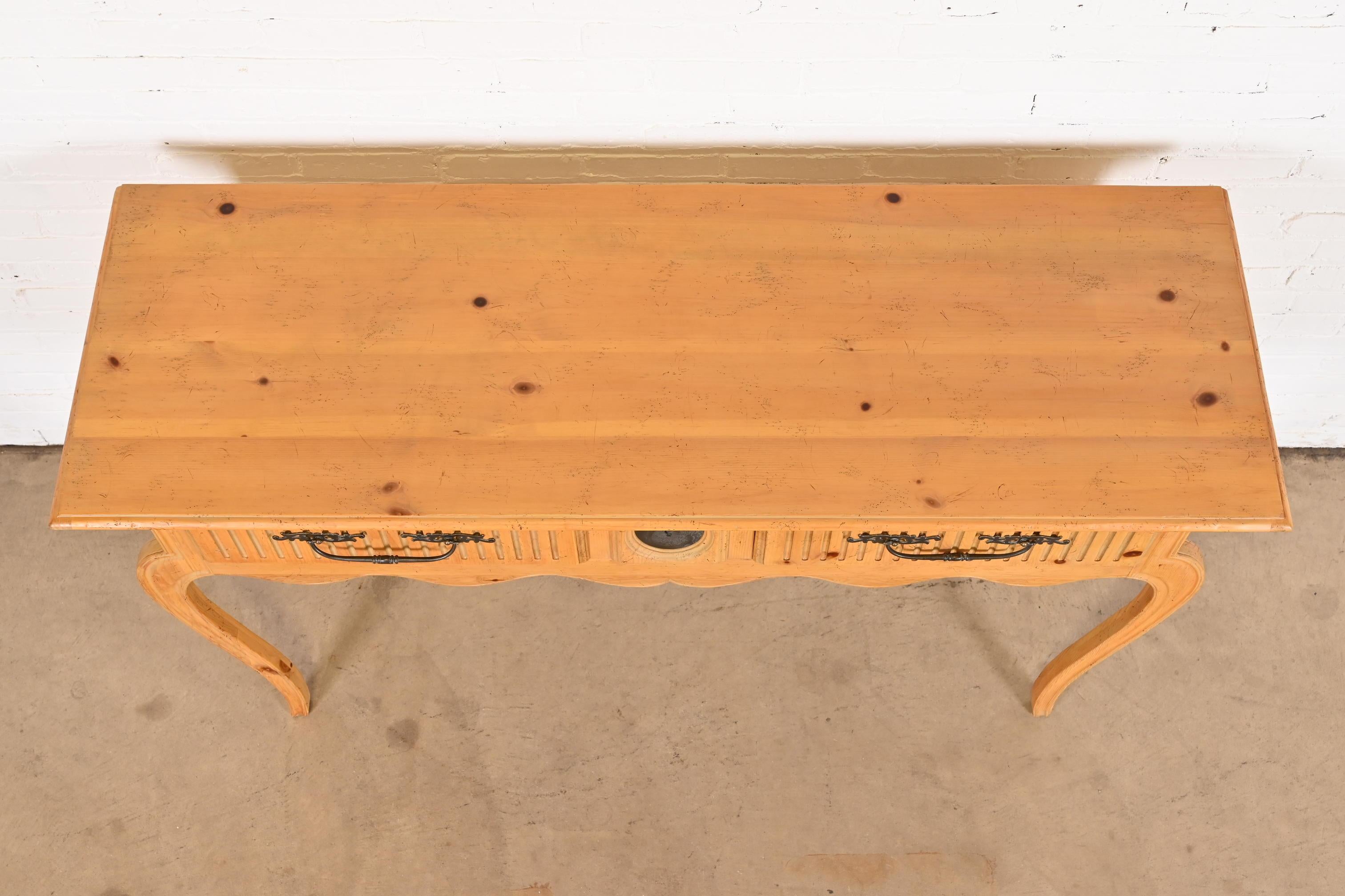 Baker Furniture Italian Provincial Pine Huntboard or Console Table For Sale 3