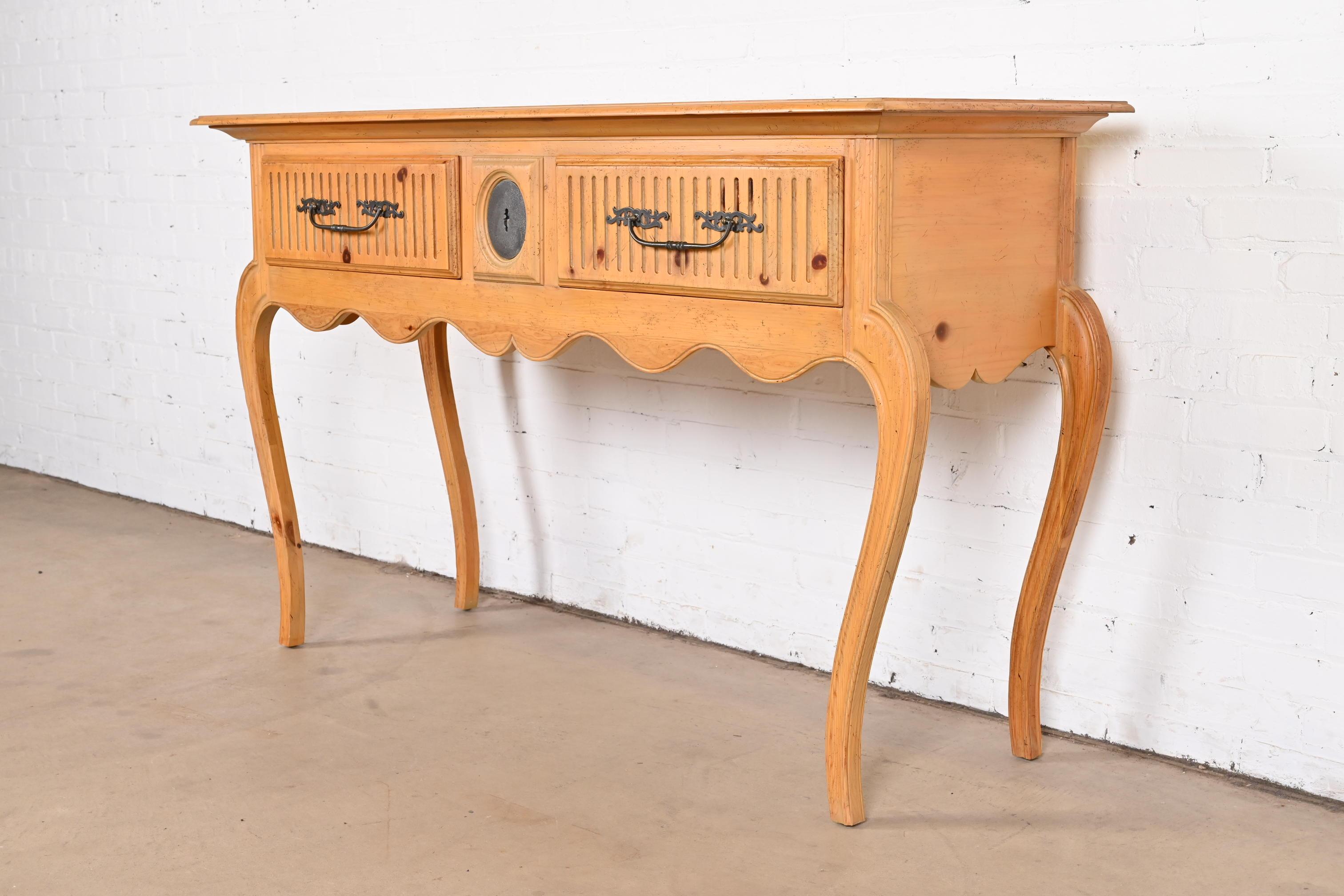 French Provincial Baker Furniture Italian Provincial Pine Huntboard or Console Table For Sale