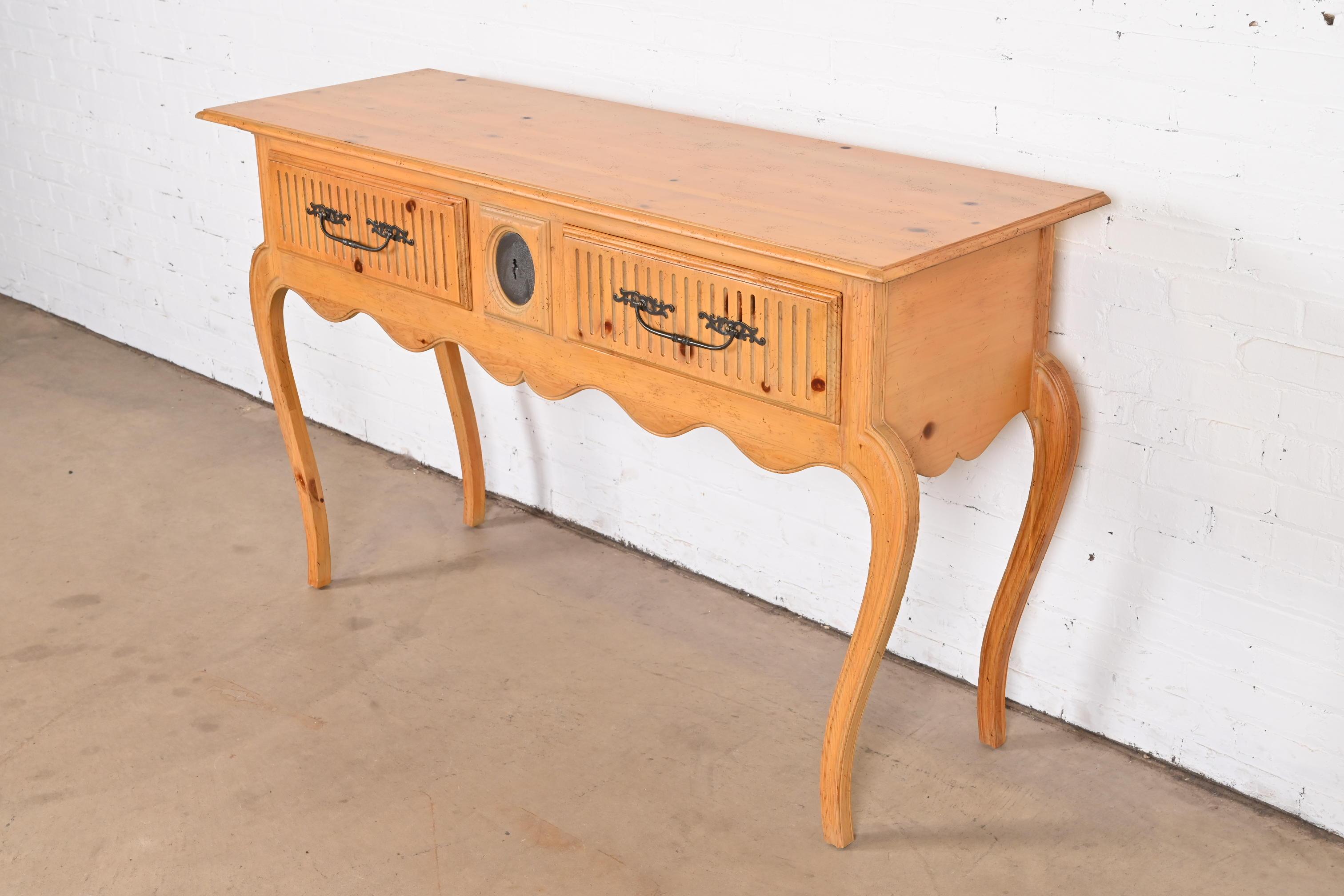 French Provincial Baker Furniture Italian Provincial Pine Huntboard or Console Table For Sale