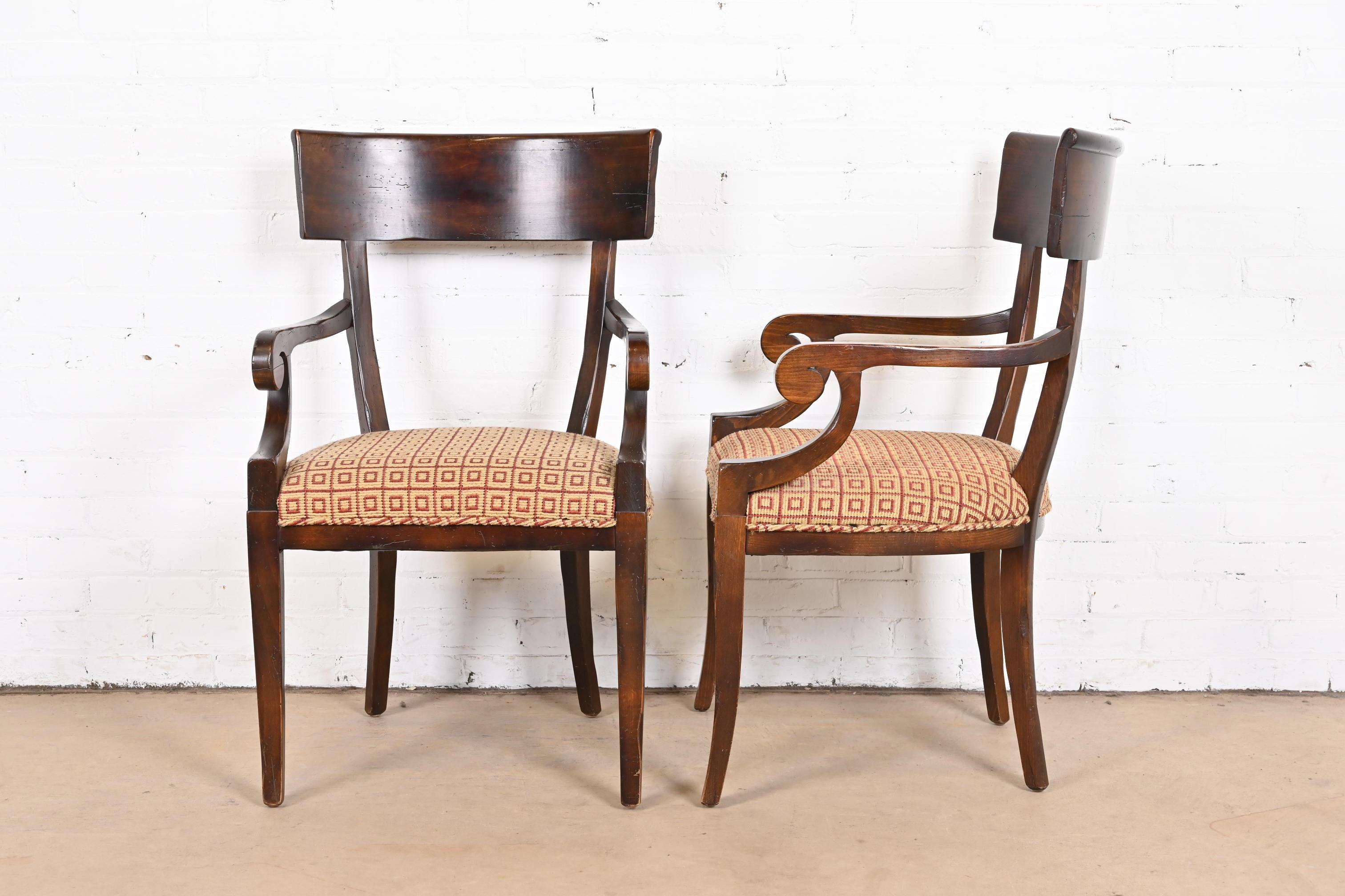 Baker Furniture Italian Regency Walnut Klismos Dining Chairs, Set of Eight 6