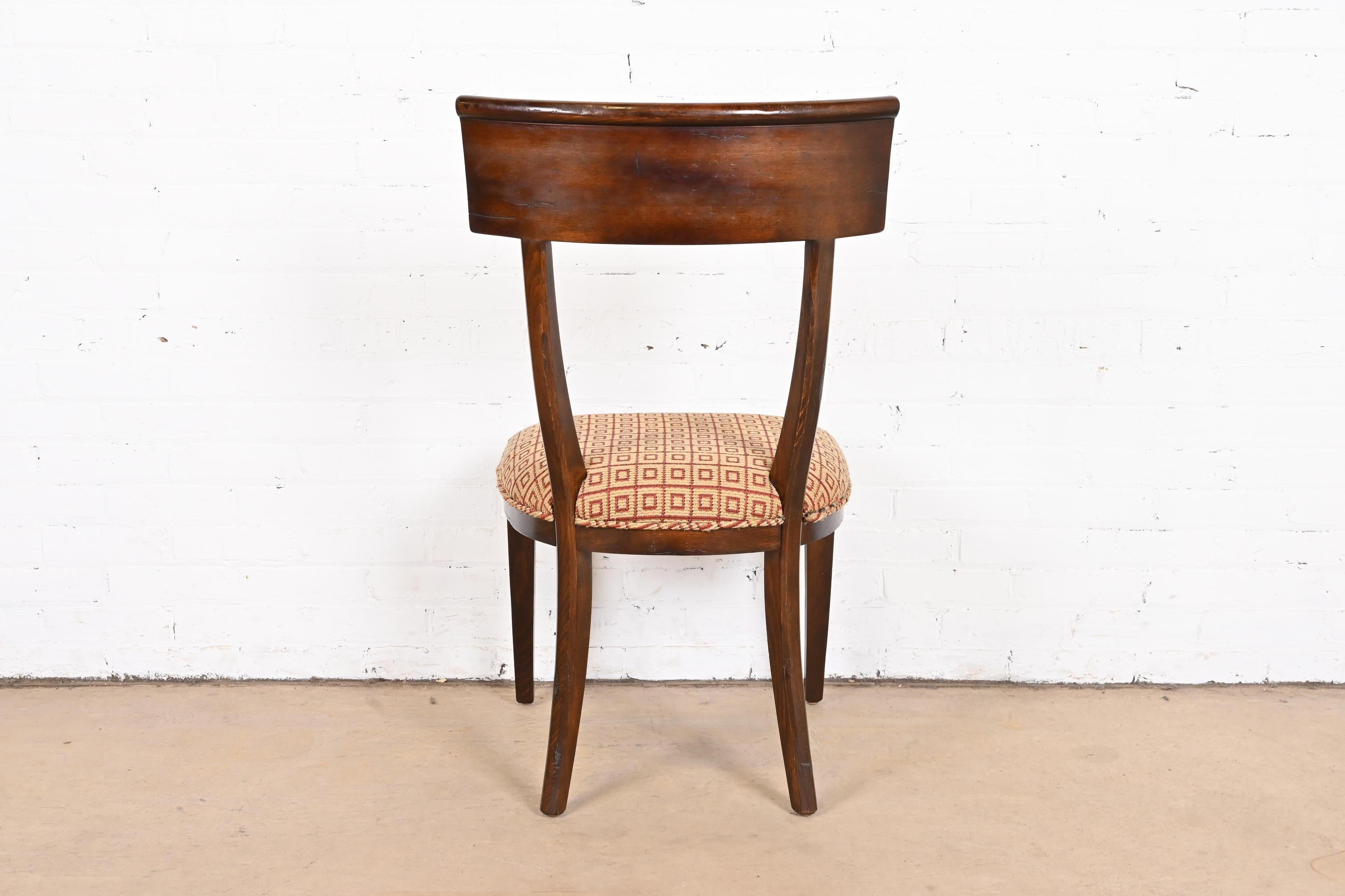 Baker Furniture Italian Regency Walnut Klismos Dining Chairs, Set of Eight 7