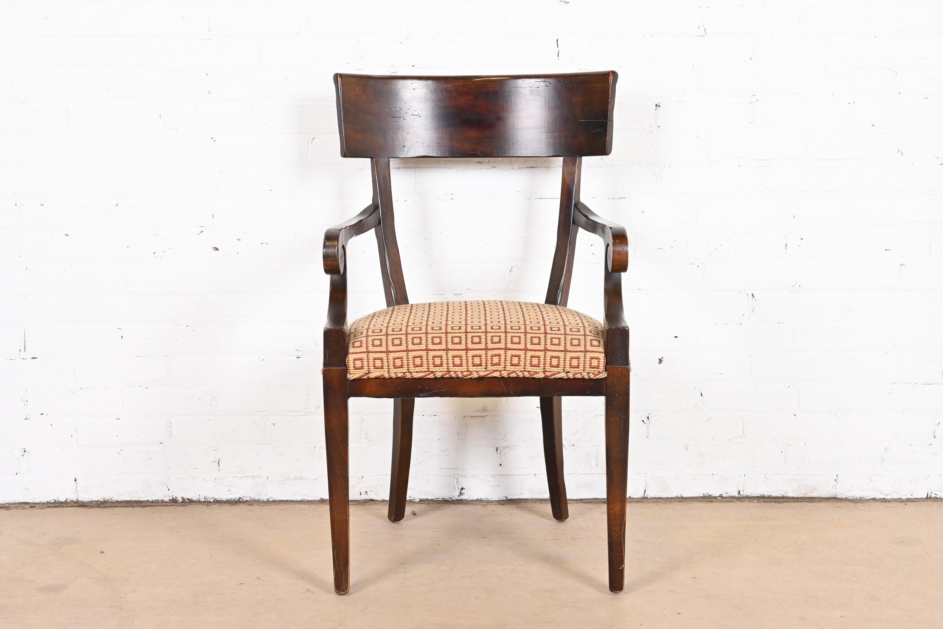 Baker Furniture Italian Regency Walnut Klismos Dining Chairs, Set of Eight 9