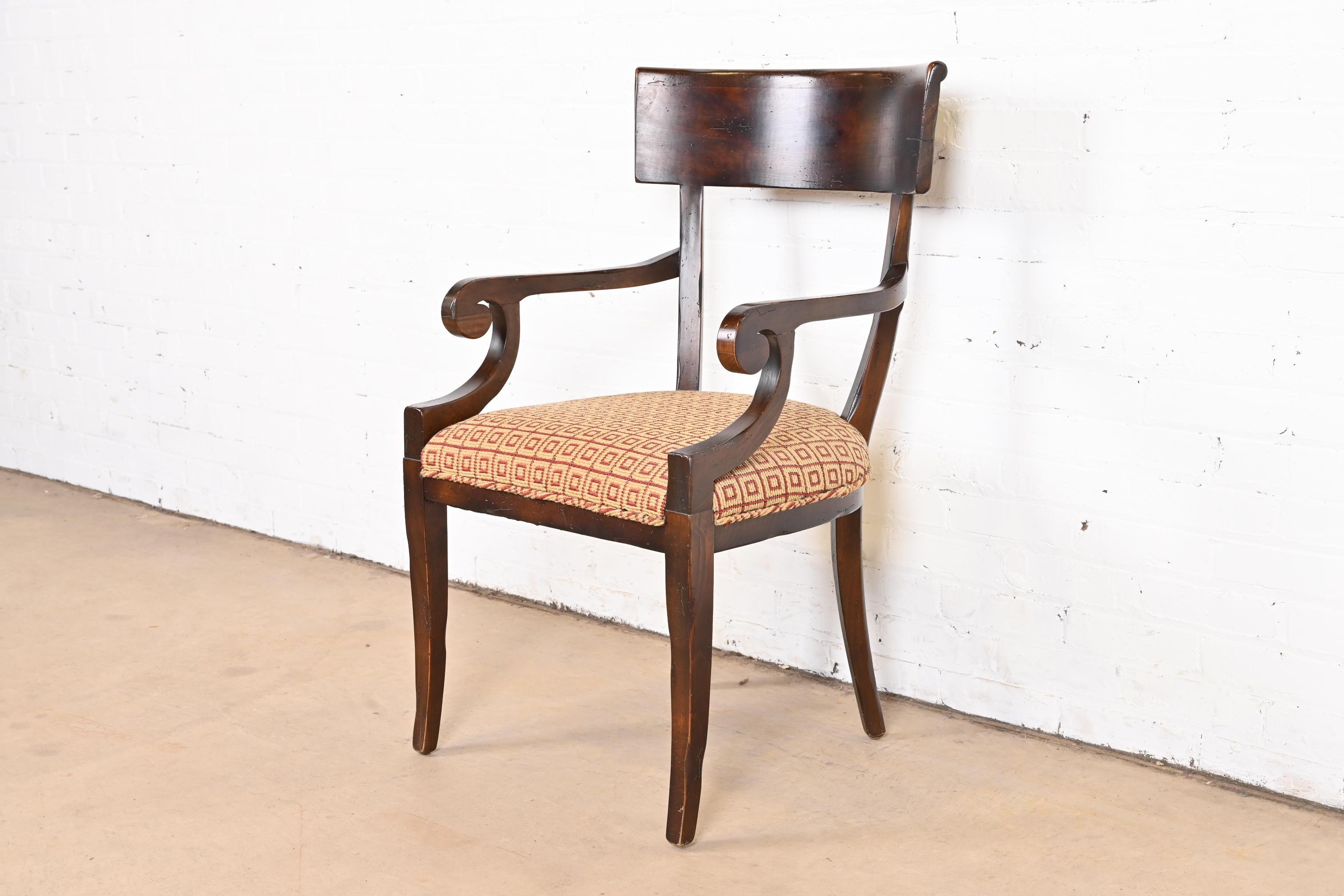 Baker Furniture Italian Regency Walnut Klismos Dining Chairs, Set of Eight 10