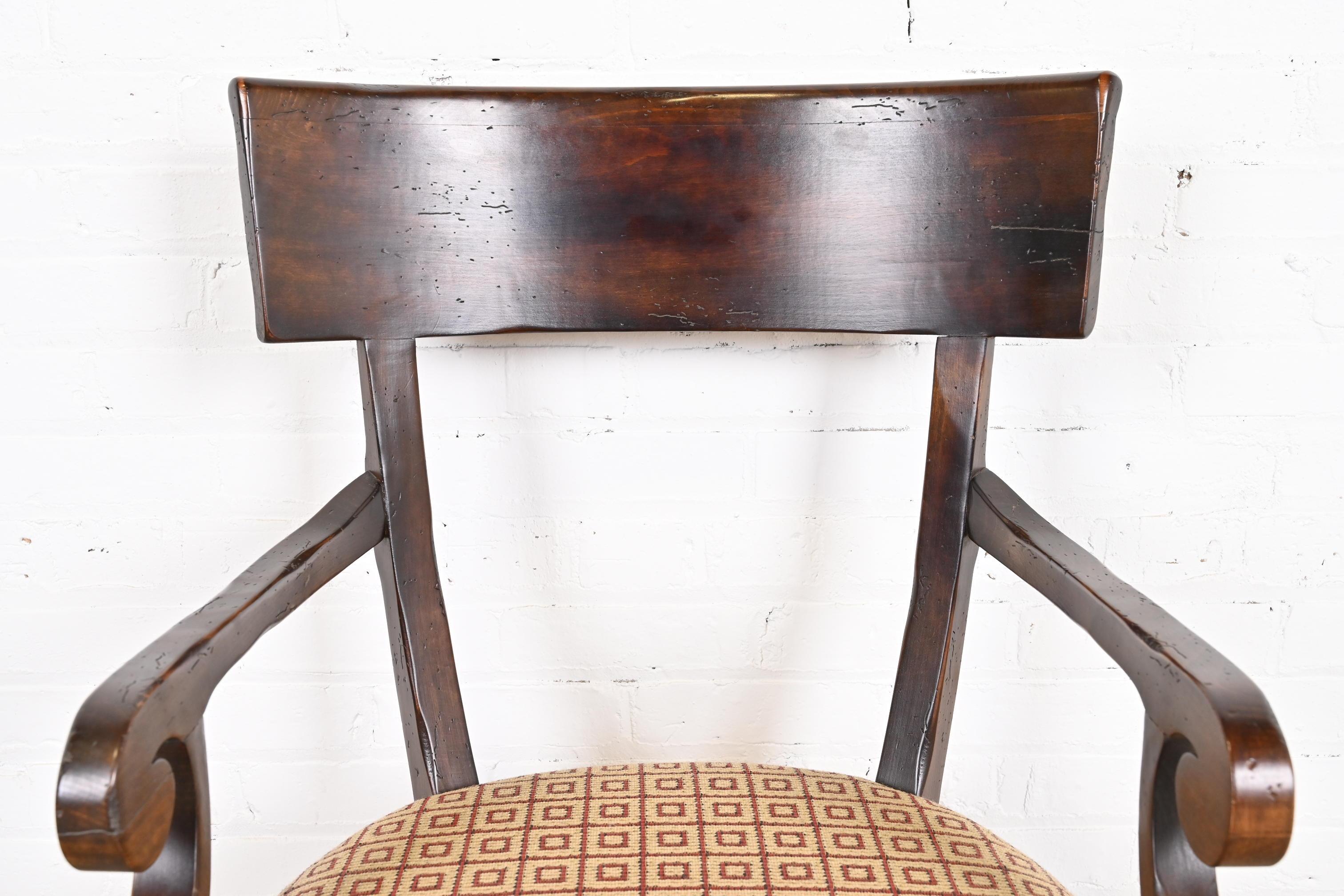 Baker Furniture Italian Regency Walnut Klismos Dining Chairs, Set of Eight 11