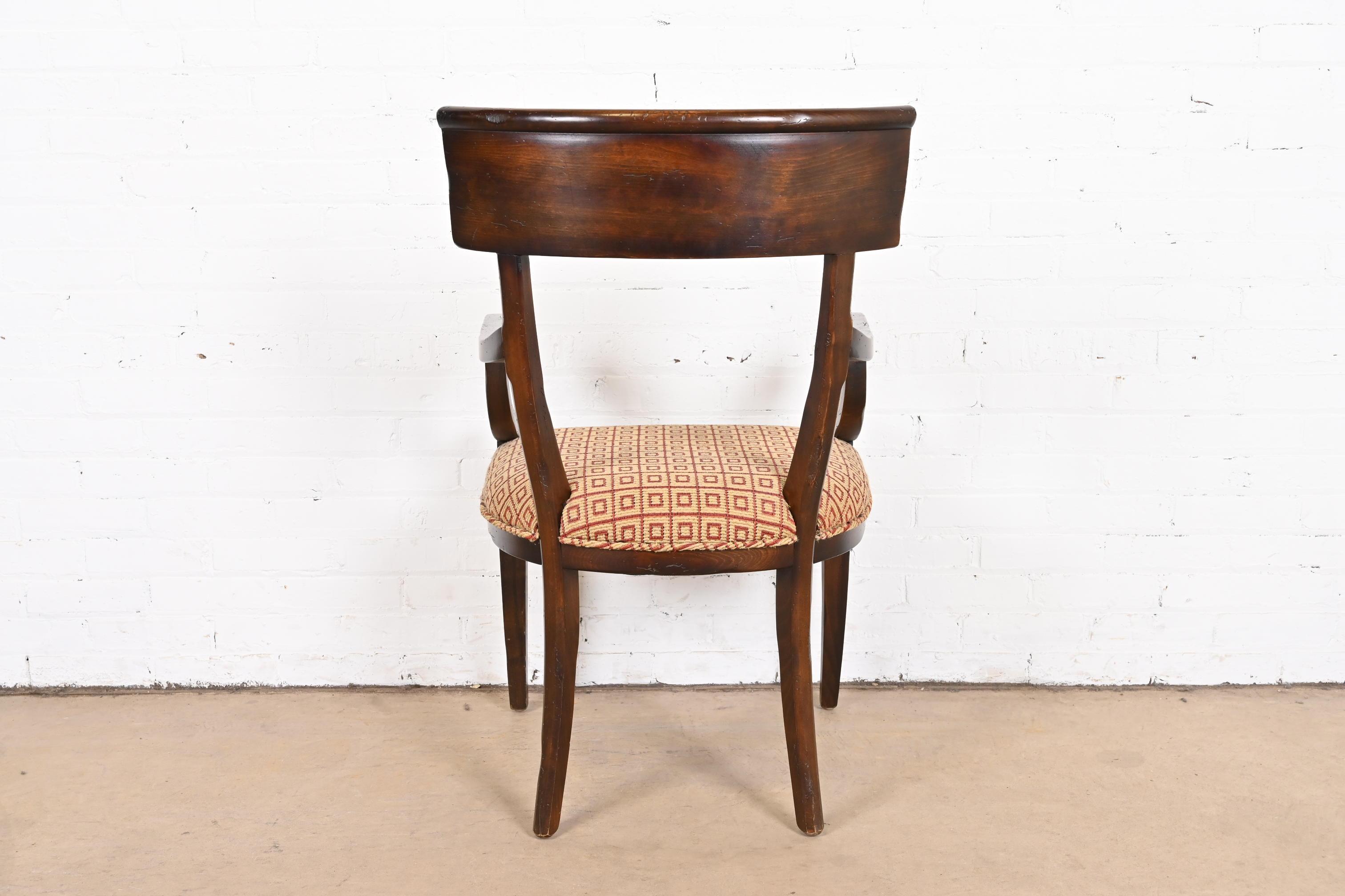 Baker Furniture Italian Regency Walnut Klismos Dining Chairs, Set of Eight 14