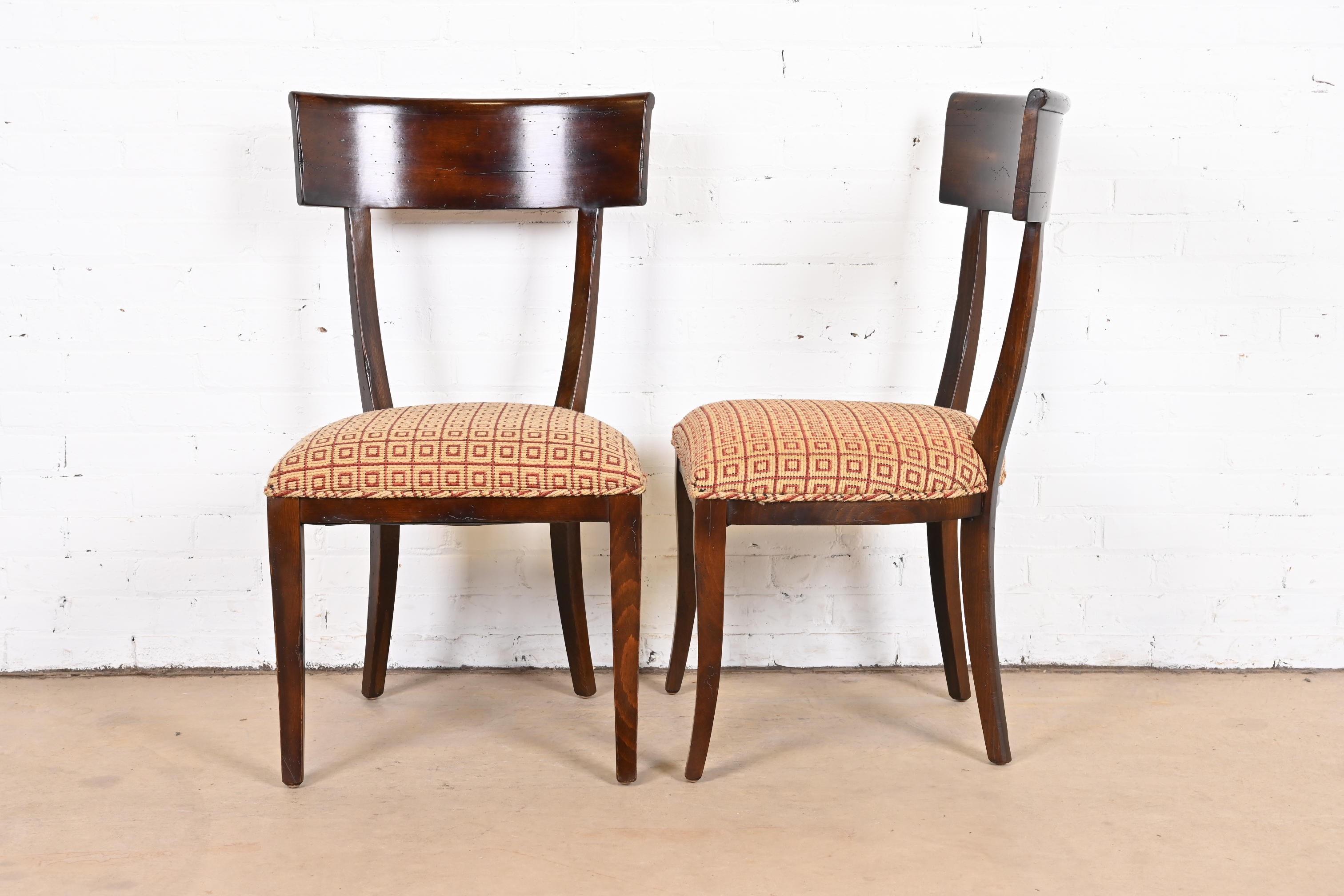 Baker Furniture Italian Regency Walnut Klismos Dining Chairs, Set of Eight 2