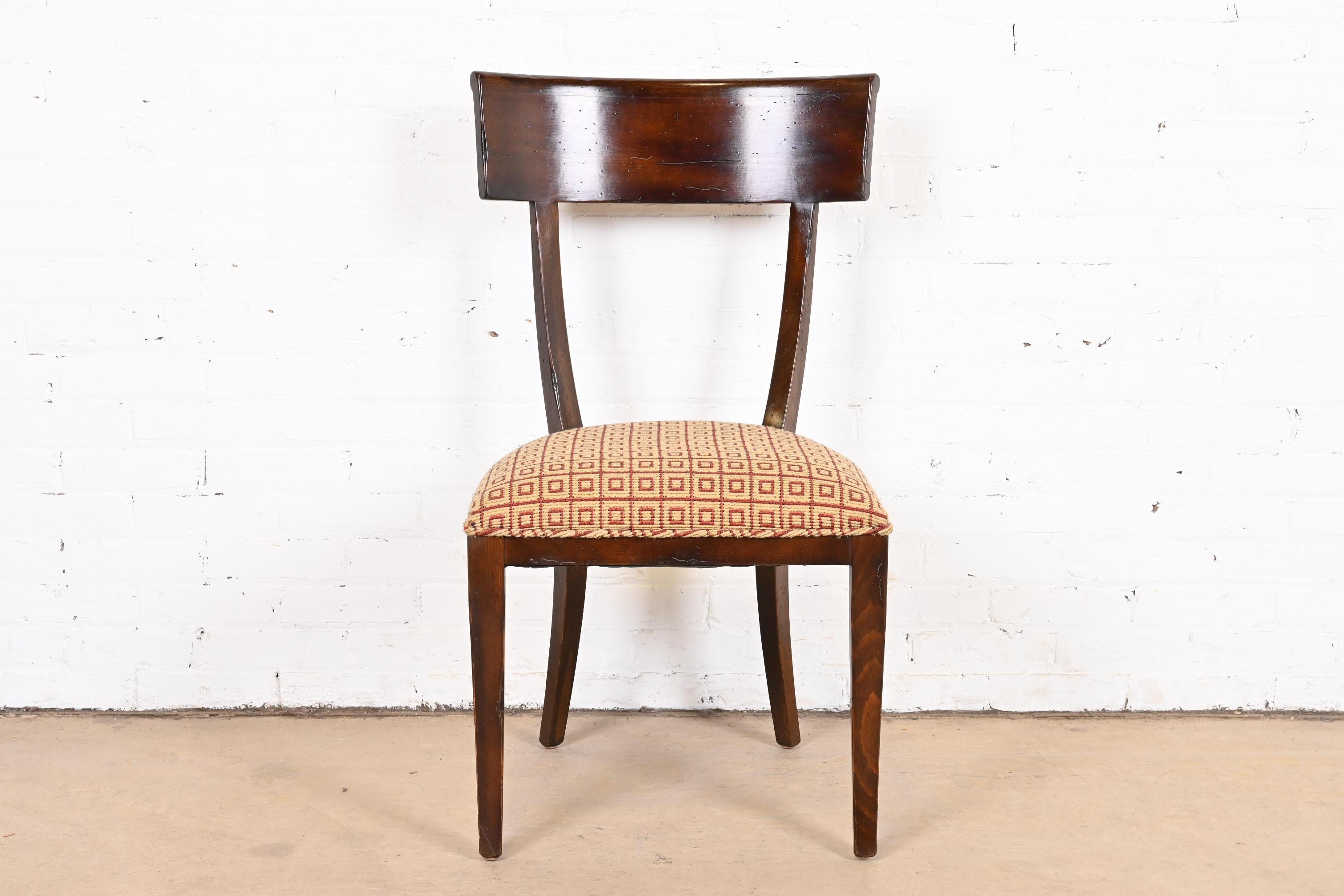Baker Furniture Italian Regency Walnut Klismos Dining Chairs, Set of Eight 4