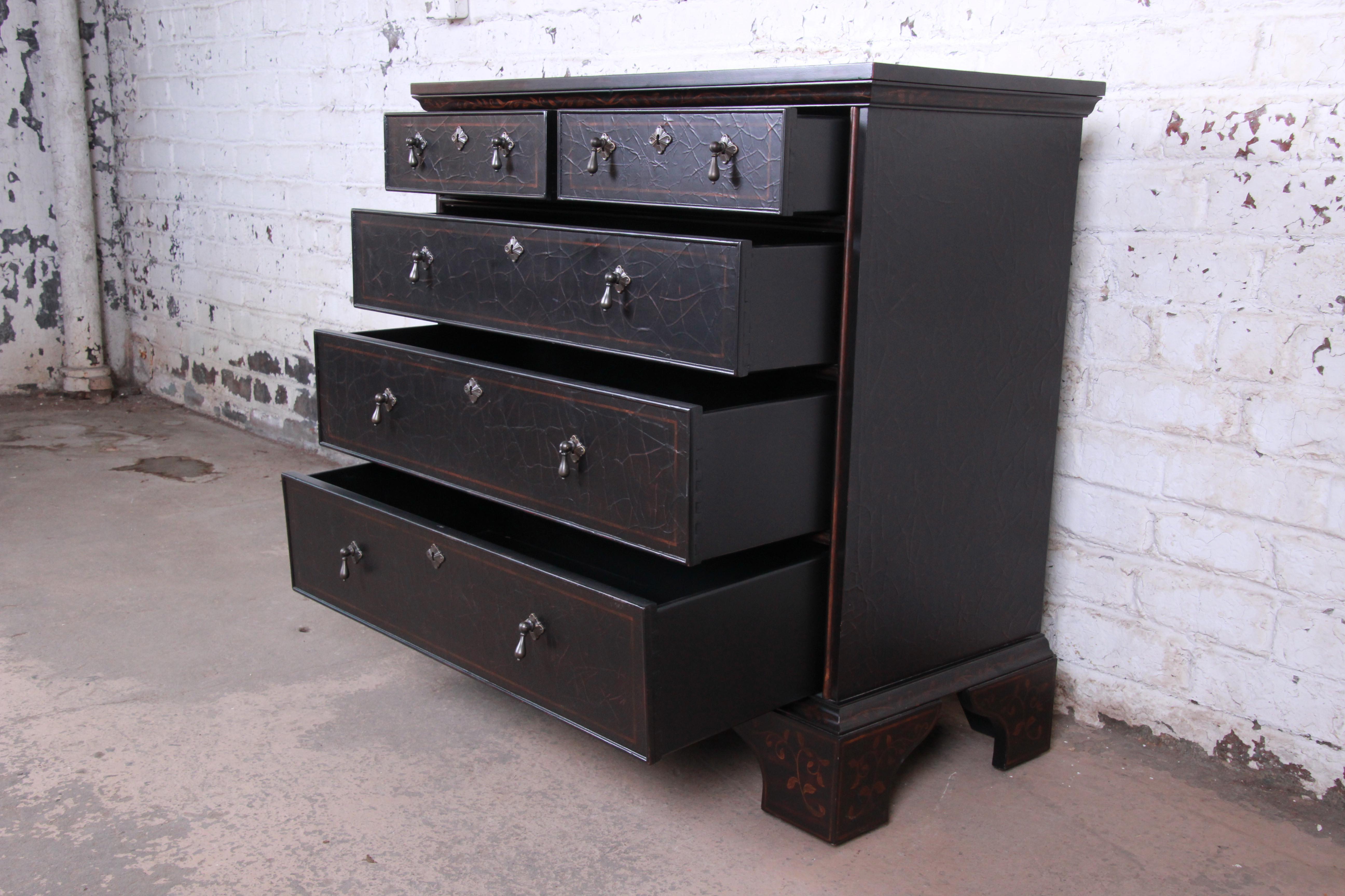 black lacquer chest of drawers