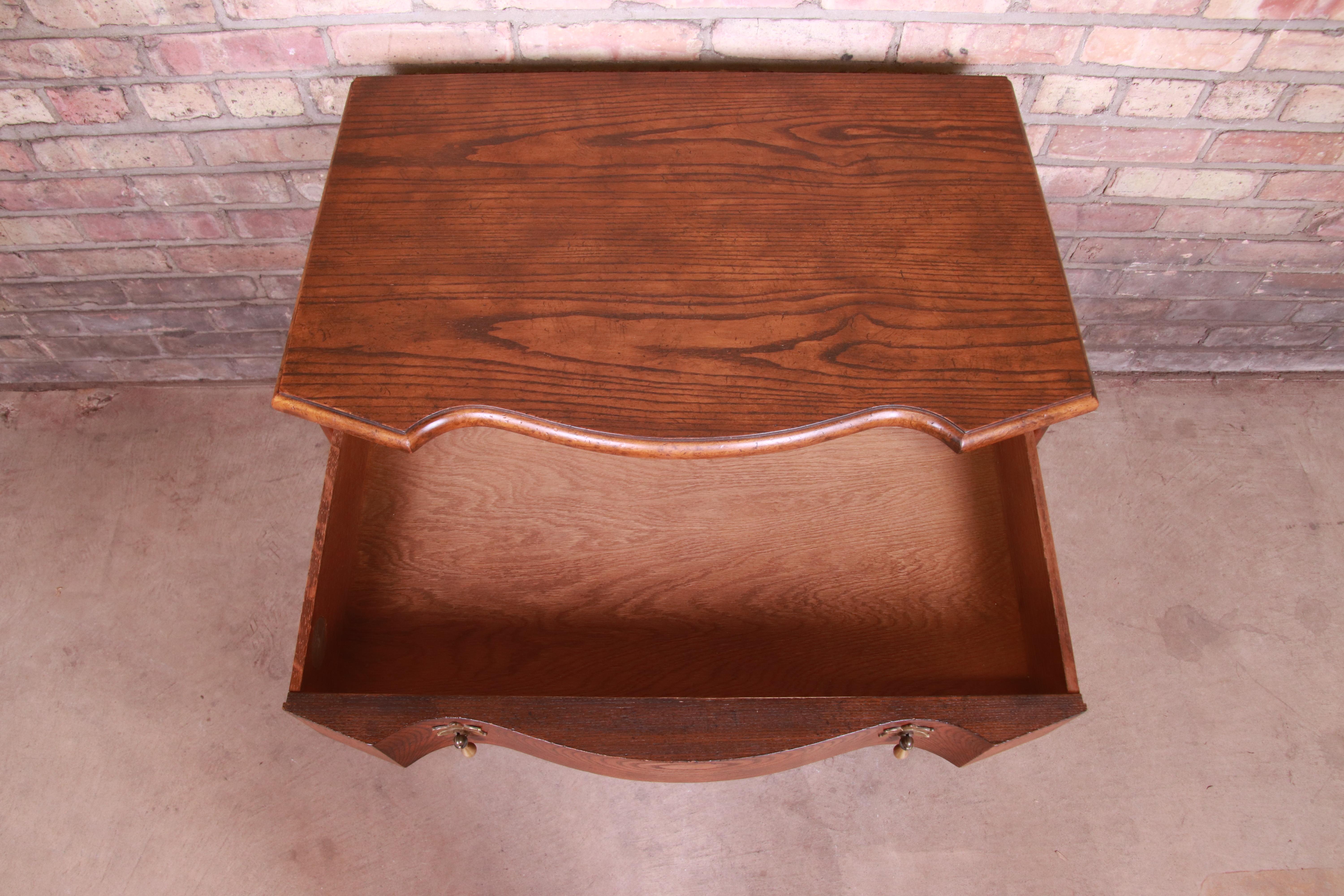 Baker Furniture Jacobean Solid Oak Bachelor Chest or Commode 4