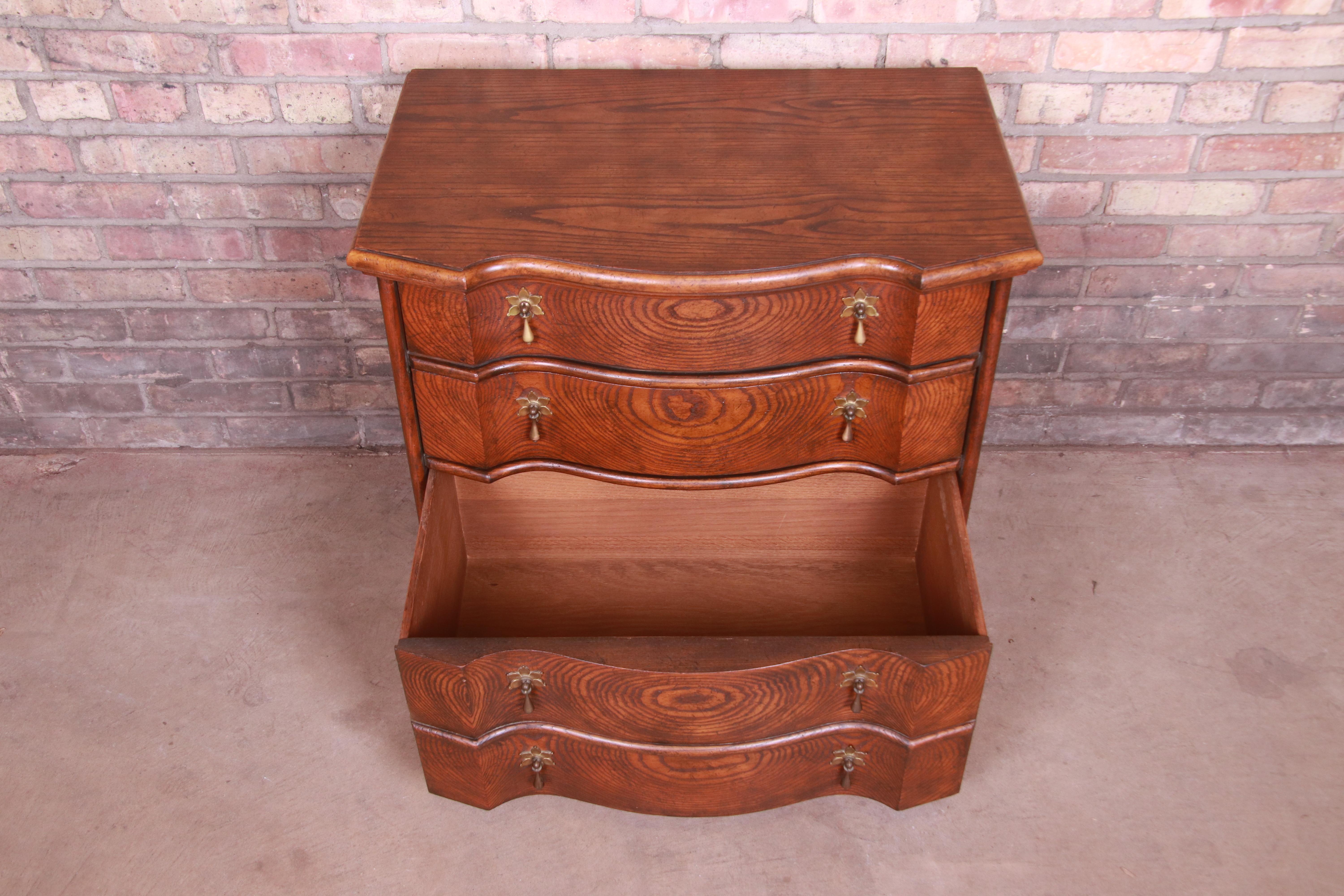 Baker Furniture Jacobean Solid Oak Bachelor Chest or Commode 5