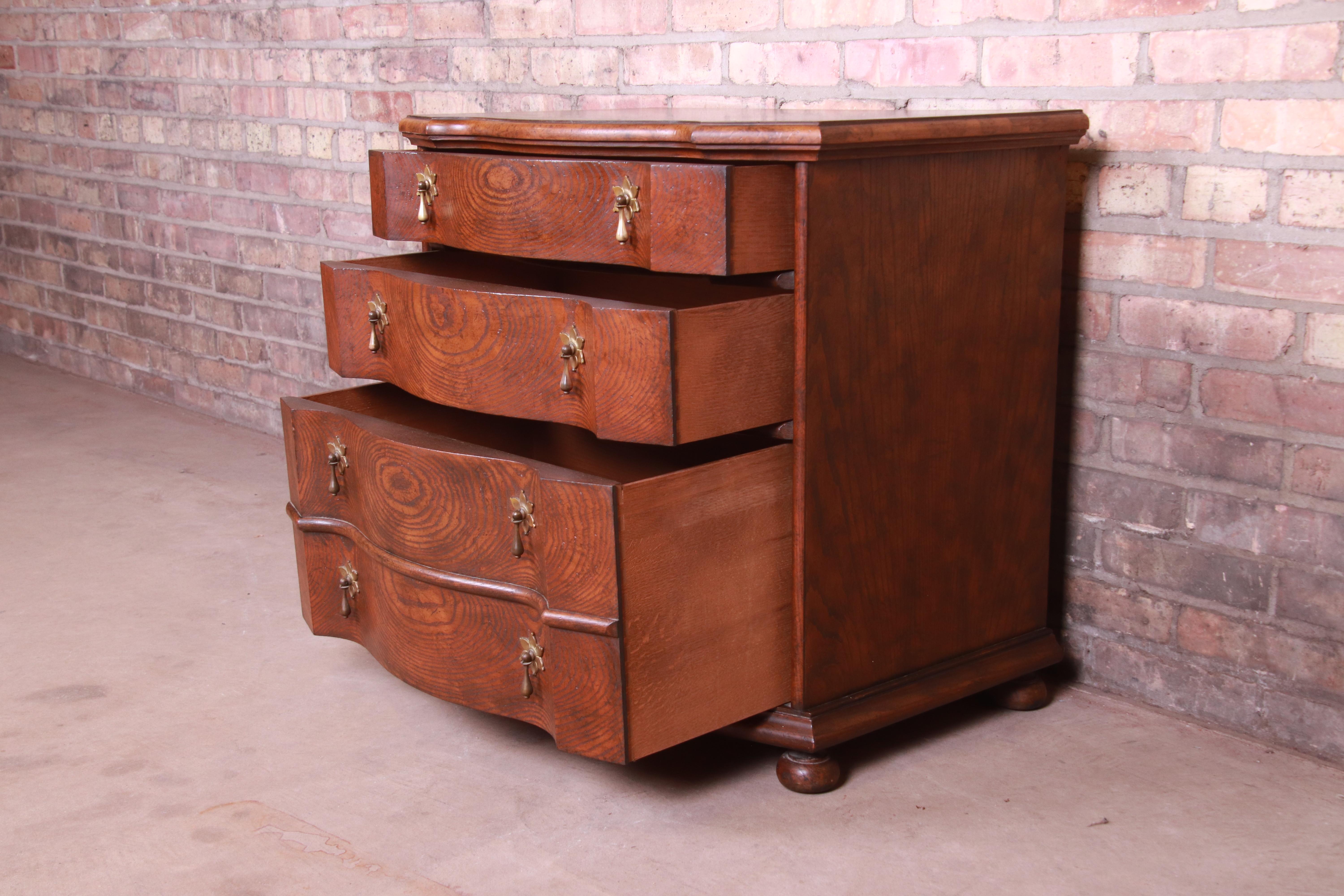 Baker Furniture Jacobean Solid Oak Bachelor Chest or Commode 6