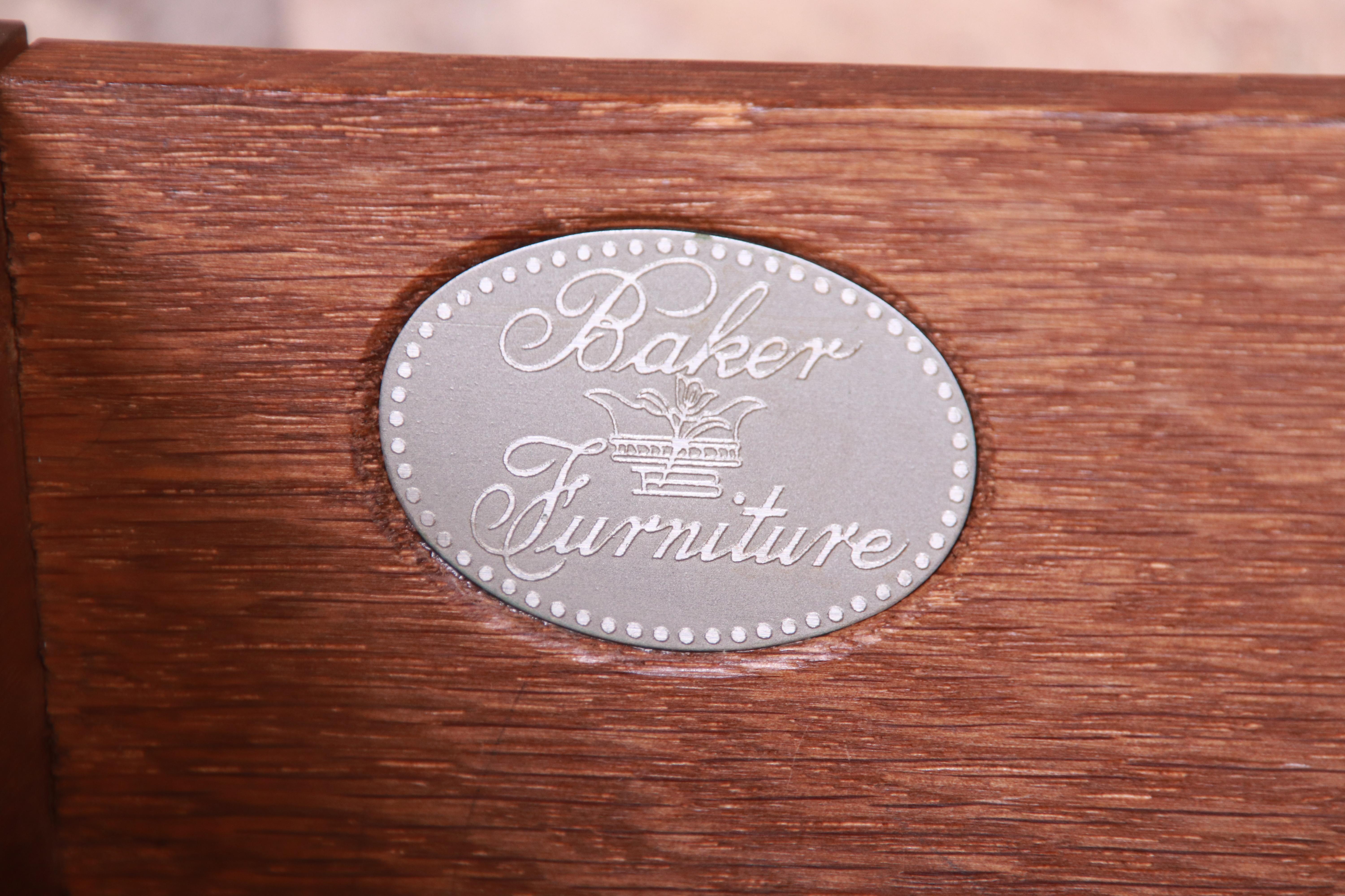 Baker Furniture Jacobean Solid Oak Bachelor Chest or Commode 7