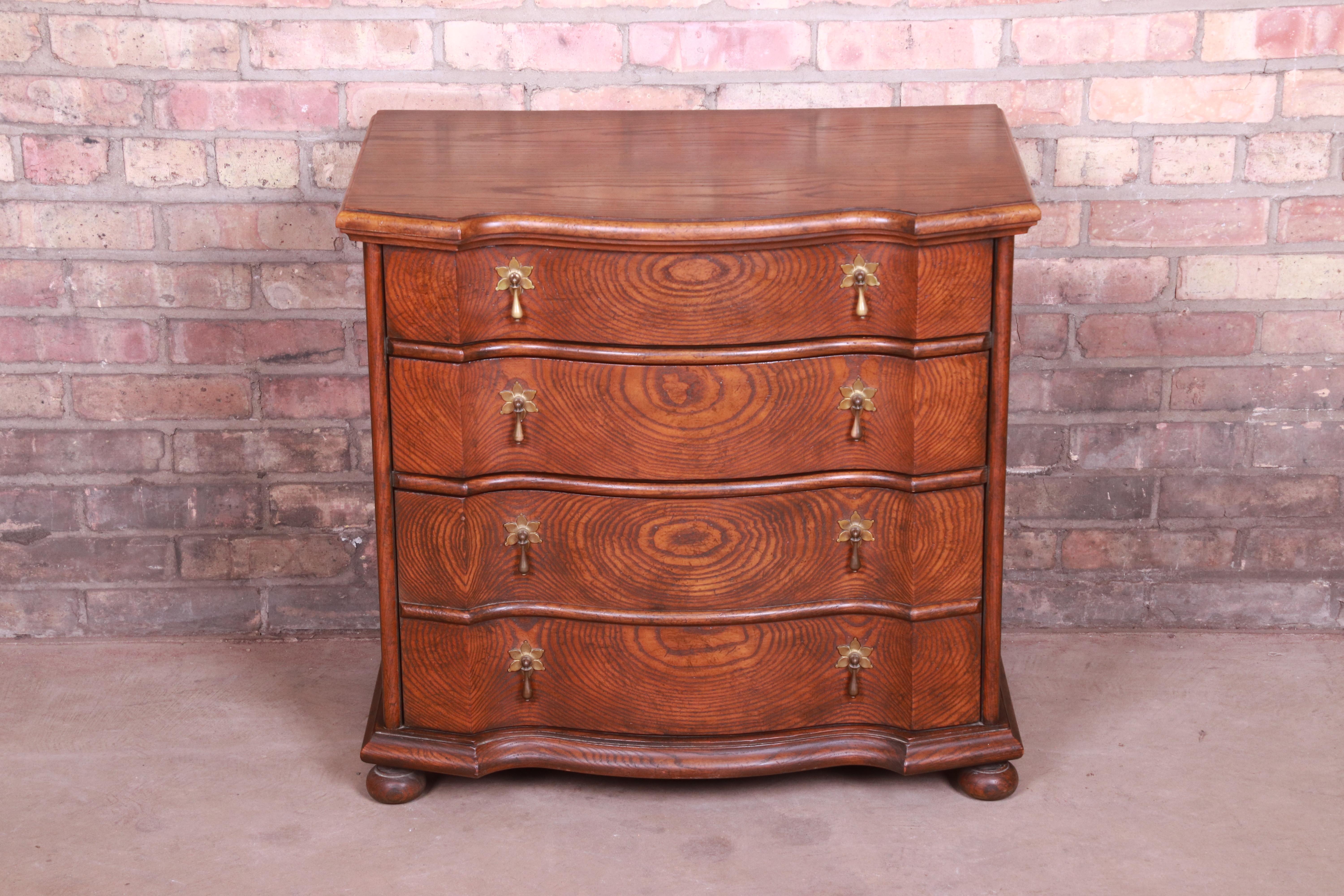 American Baker Furniture Jacobean Solid Oak Bachelor Chest or Commode