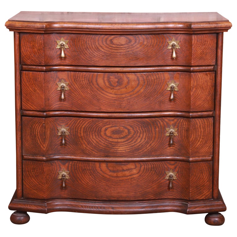 Baker Furniture Jacobean Solid Oak Bachelor Chest or Commode at 1stDibs