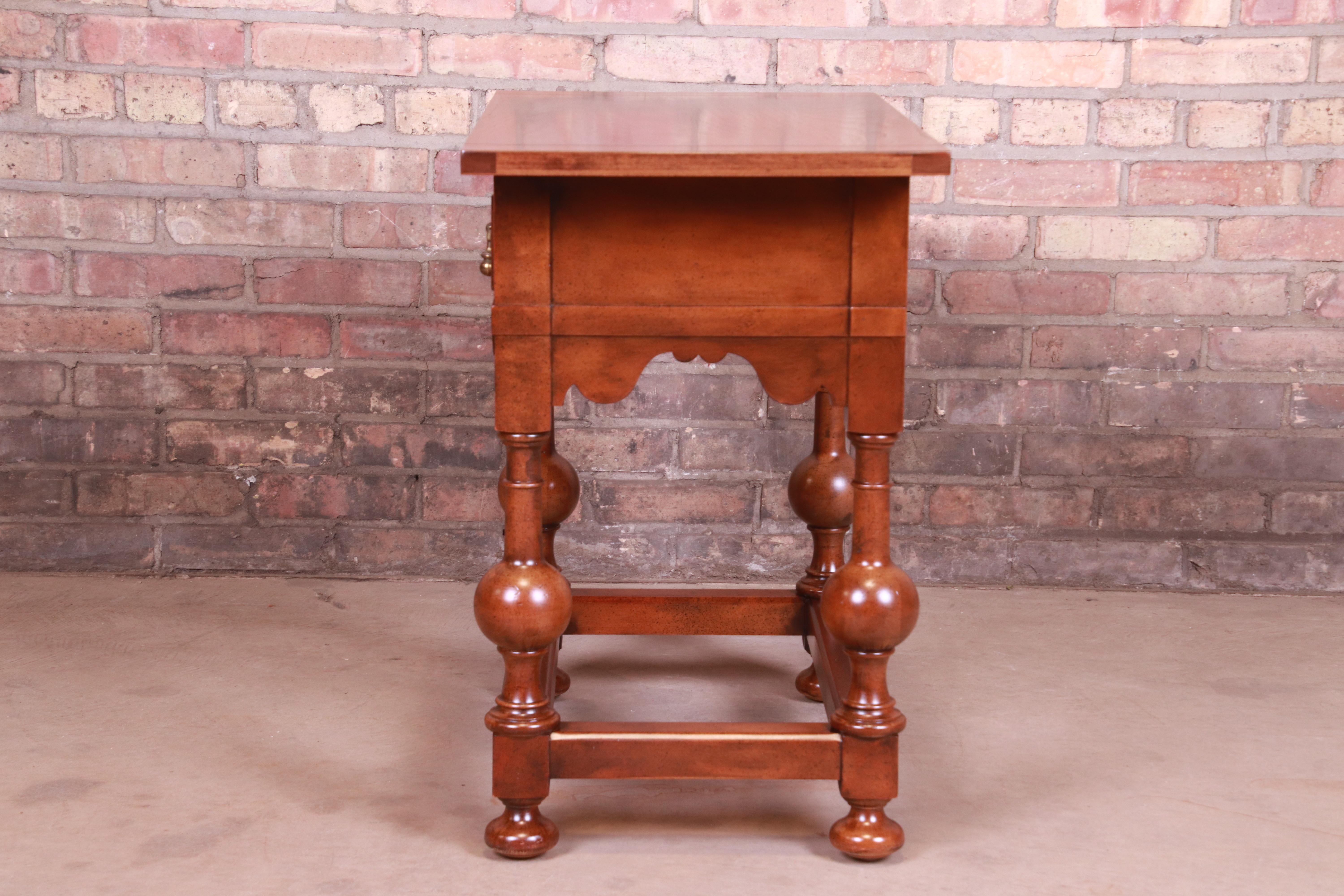 Baker Furniture Jacobean Walnut Side Table or Entry Table, Newly Refinished 5