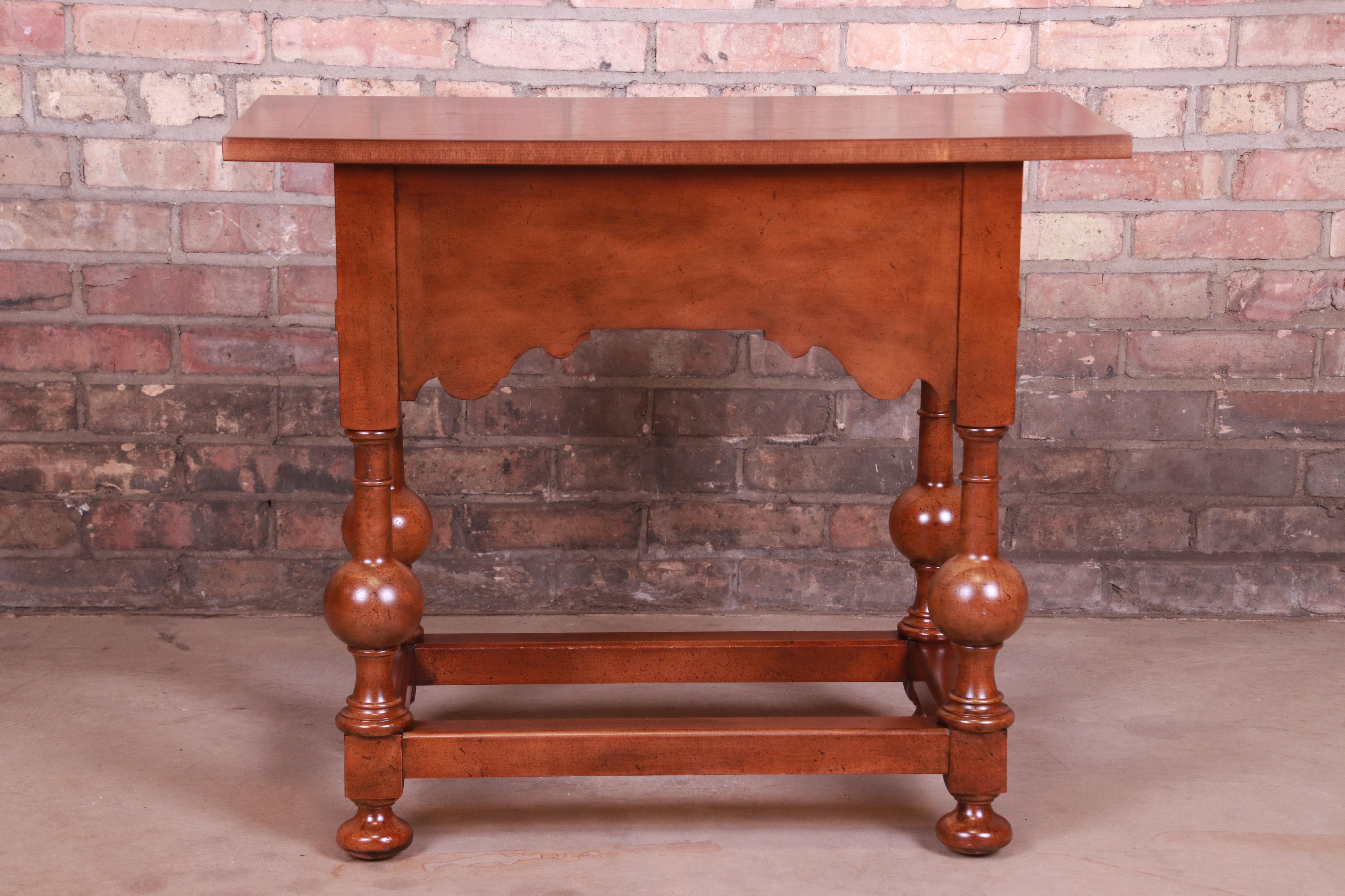 Baker Furniture Jacobean Walnut Side Table or Entry Table, Newly Refinished 6