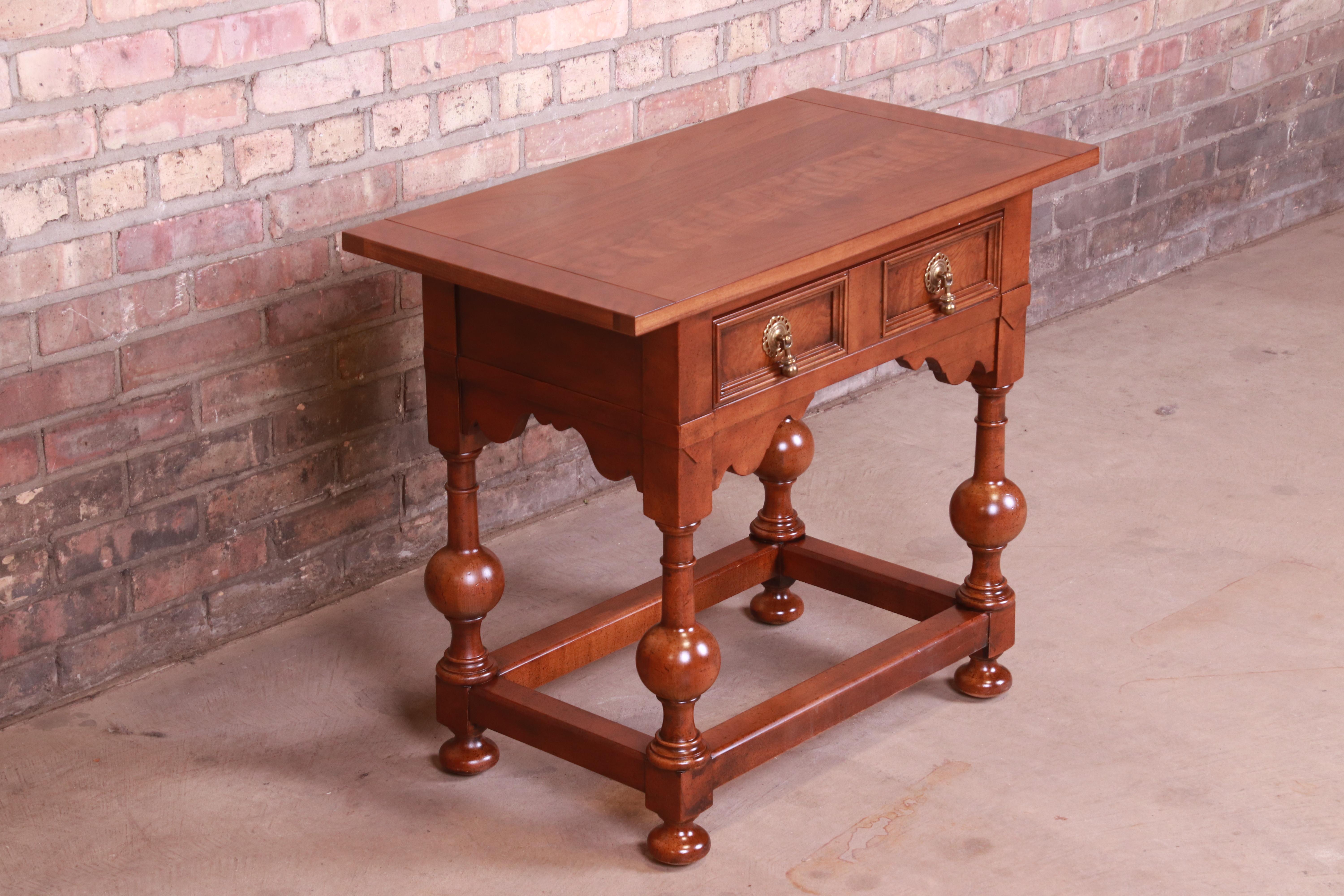 20th Century Baker Furniture Jacobean Walnut Side Table or Entry Table, Newly Refinished