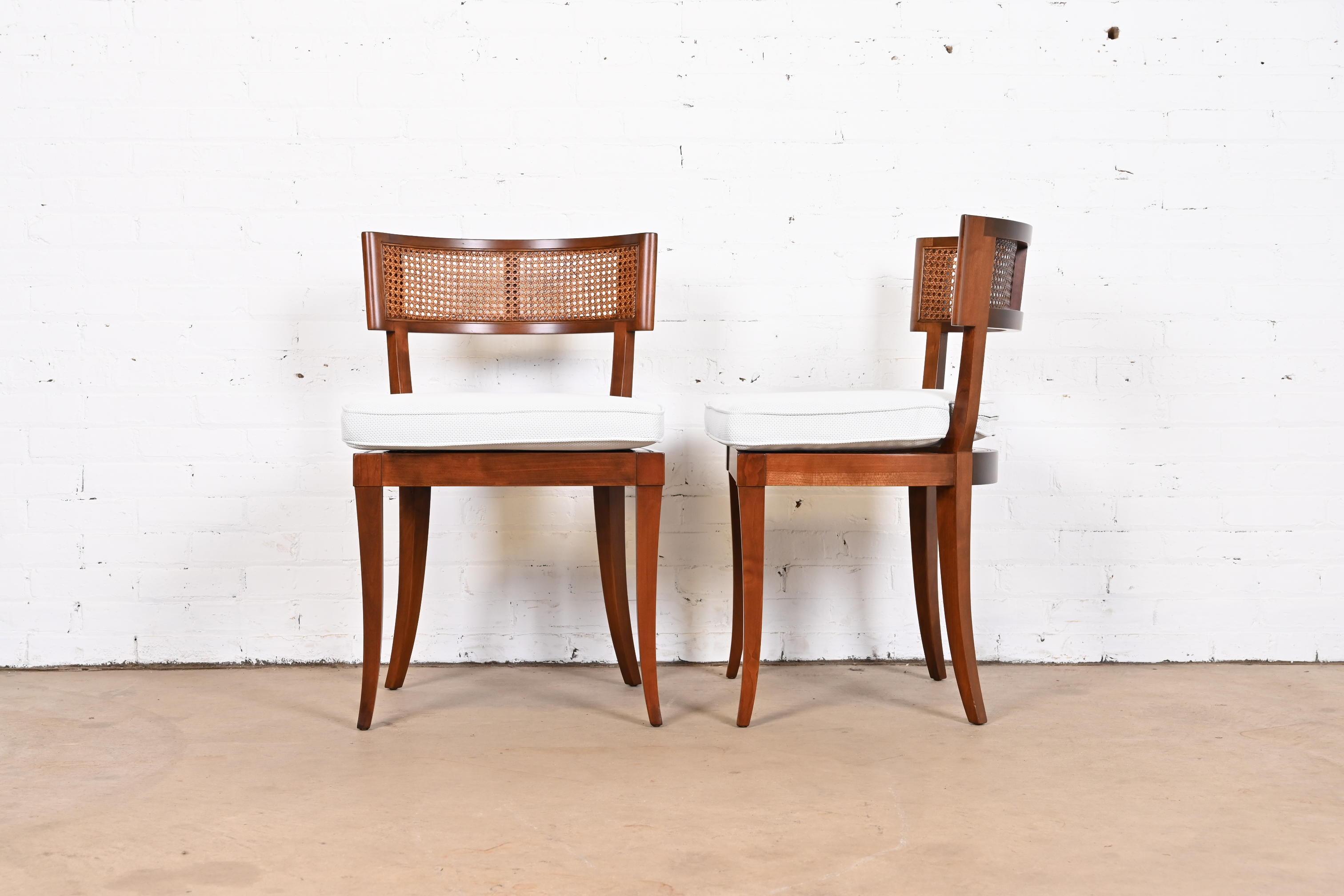 Baker Furniture Klismos Cherry and Cane Dining Chairs, Fully Restored 4
