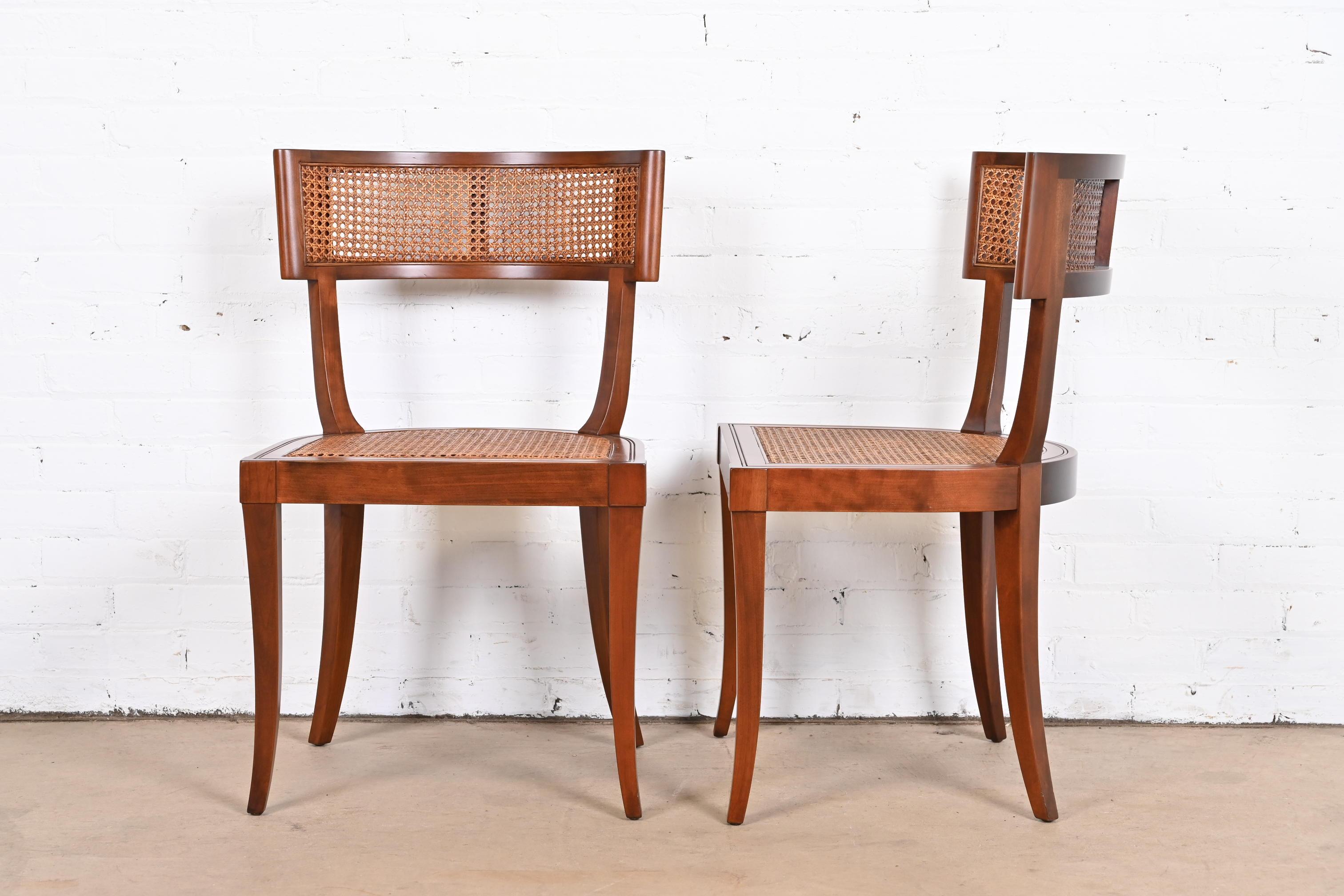 Baker Furniture Klismos Cherry and Cane Dining Chairs, Fully Restored 5