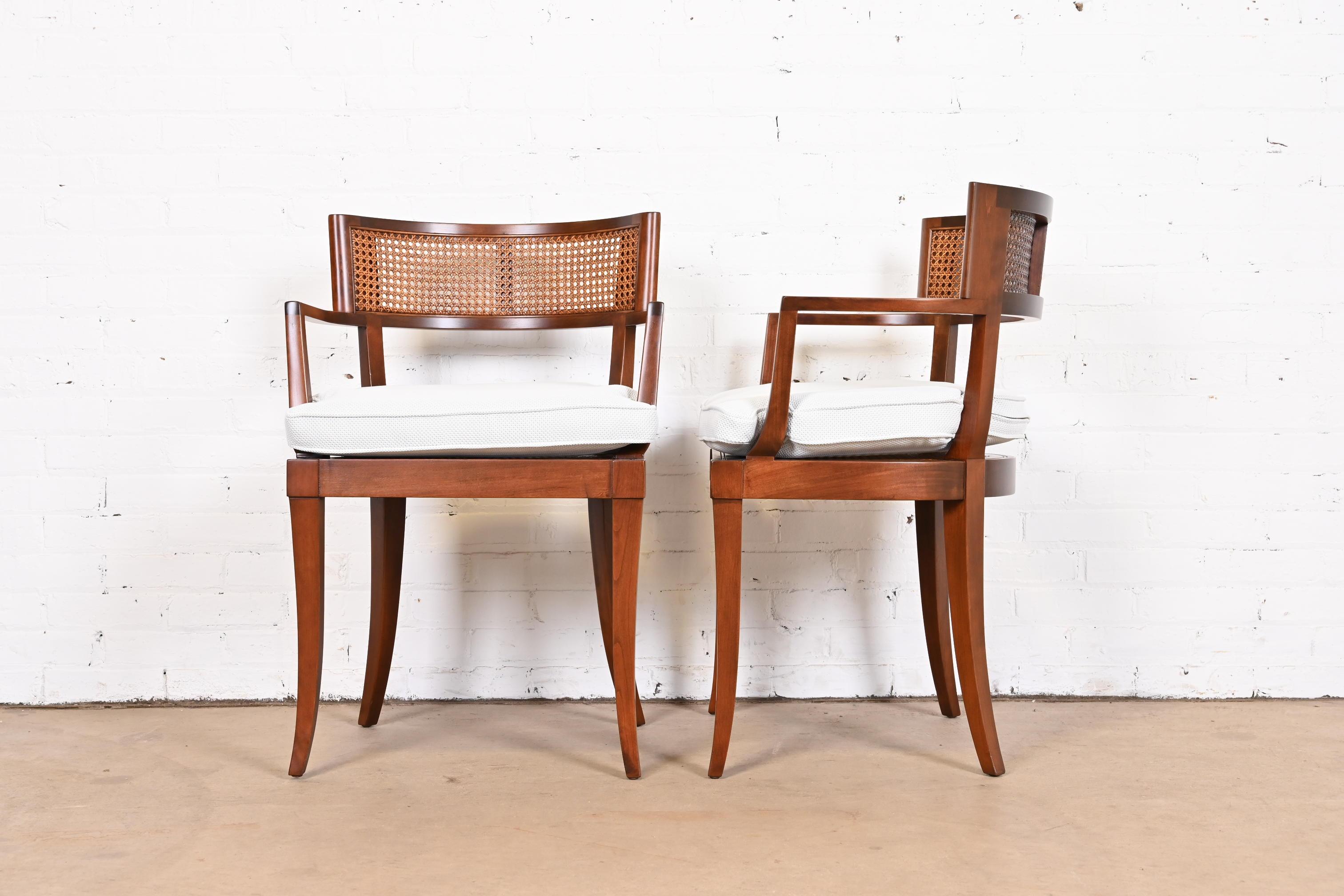 Baker Furniture Klismos Cherry and Cane Dining Chairs, Fully Restored 11