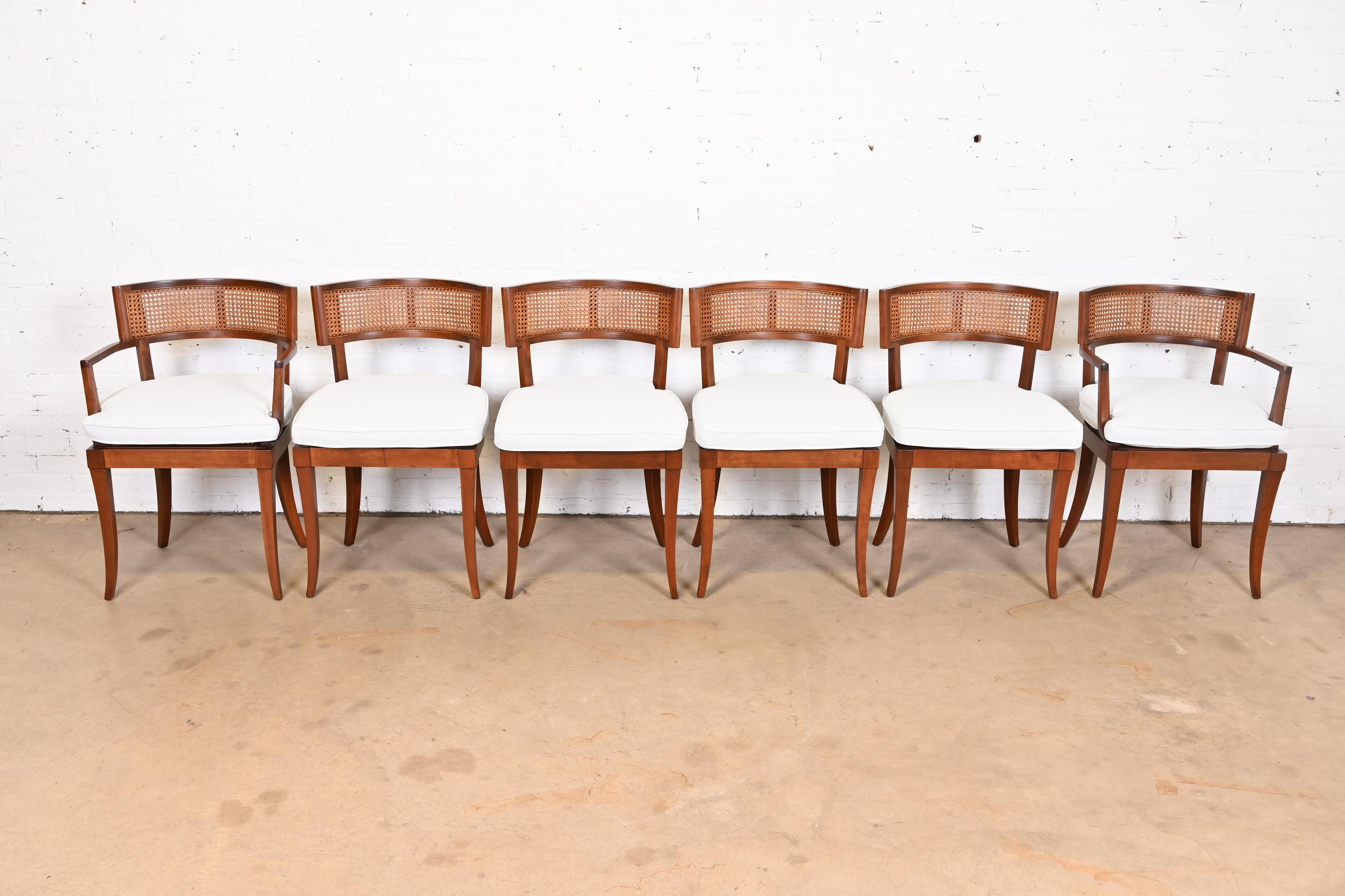 Baker Furniture Klismos Cherry and Cane Dining Chairs, Fully Restored In Good Condition In South Bend, IN