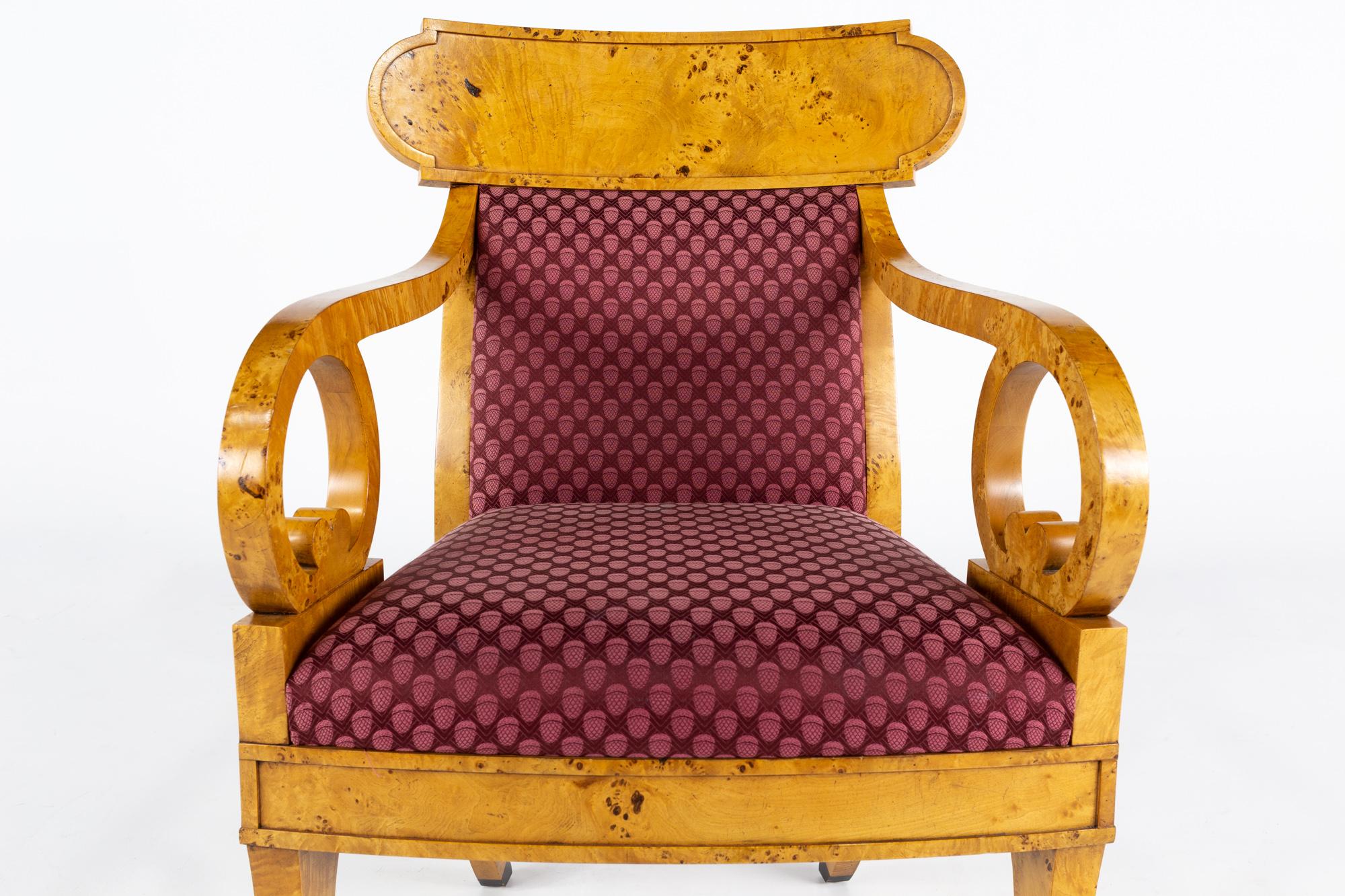 Baker Furniture Klismos Collection Sedie neoclassiche in legno di radica, Set di 10 in vendita 3