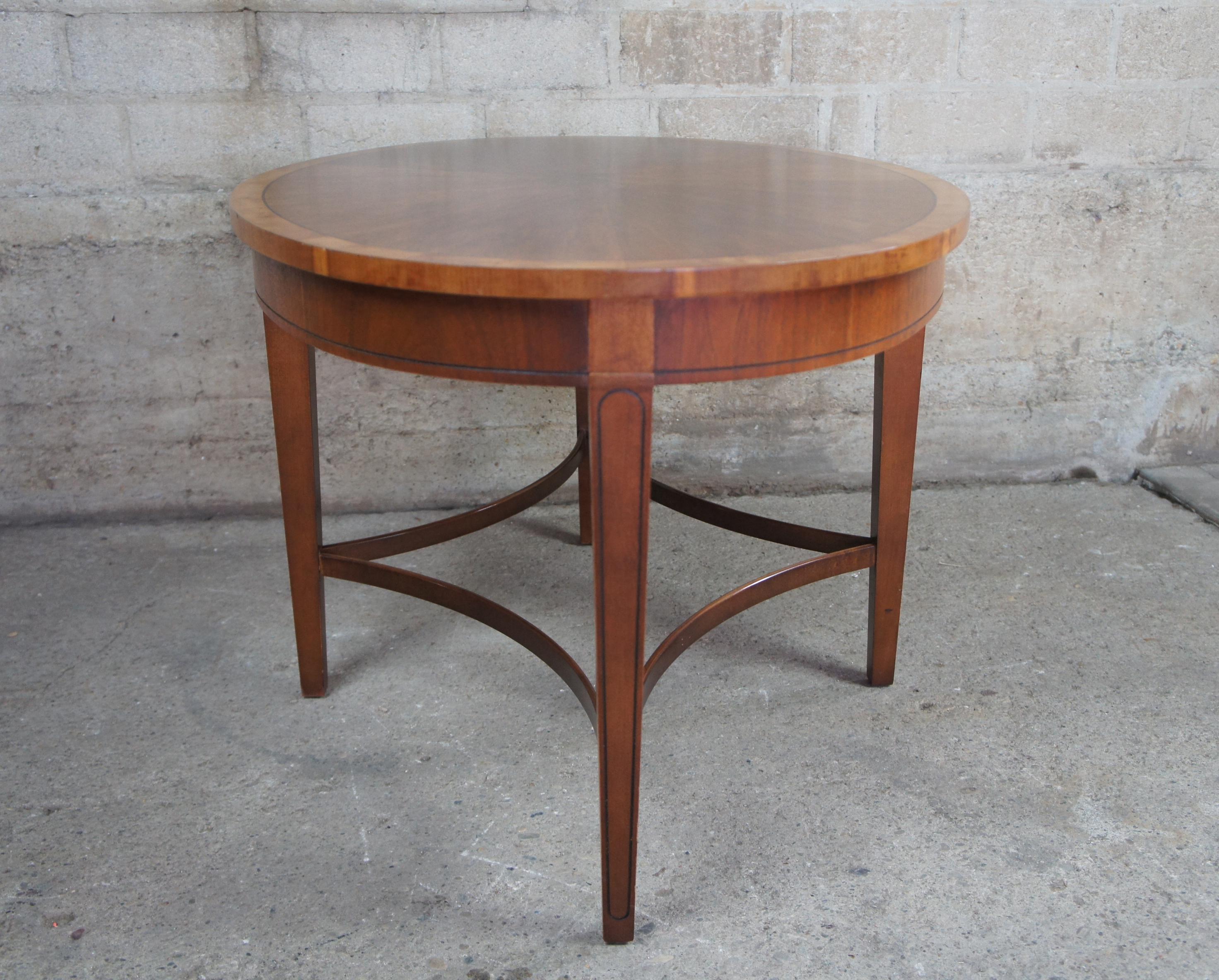 Baker Furniture Laura Ashley Inlaid Mahogany Burl Wood Coffee Table Sheraton 1