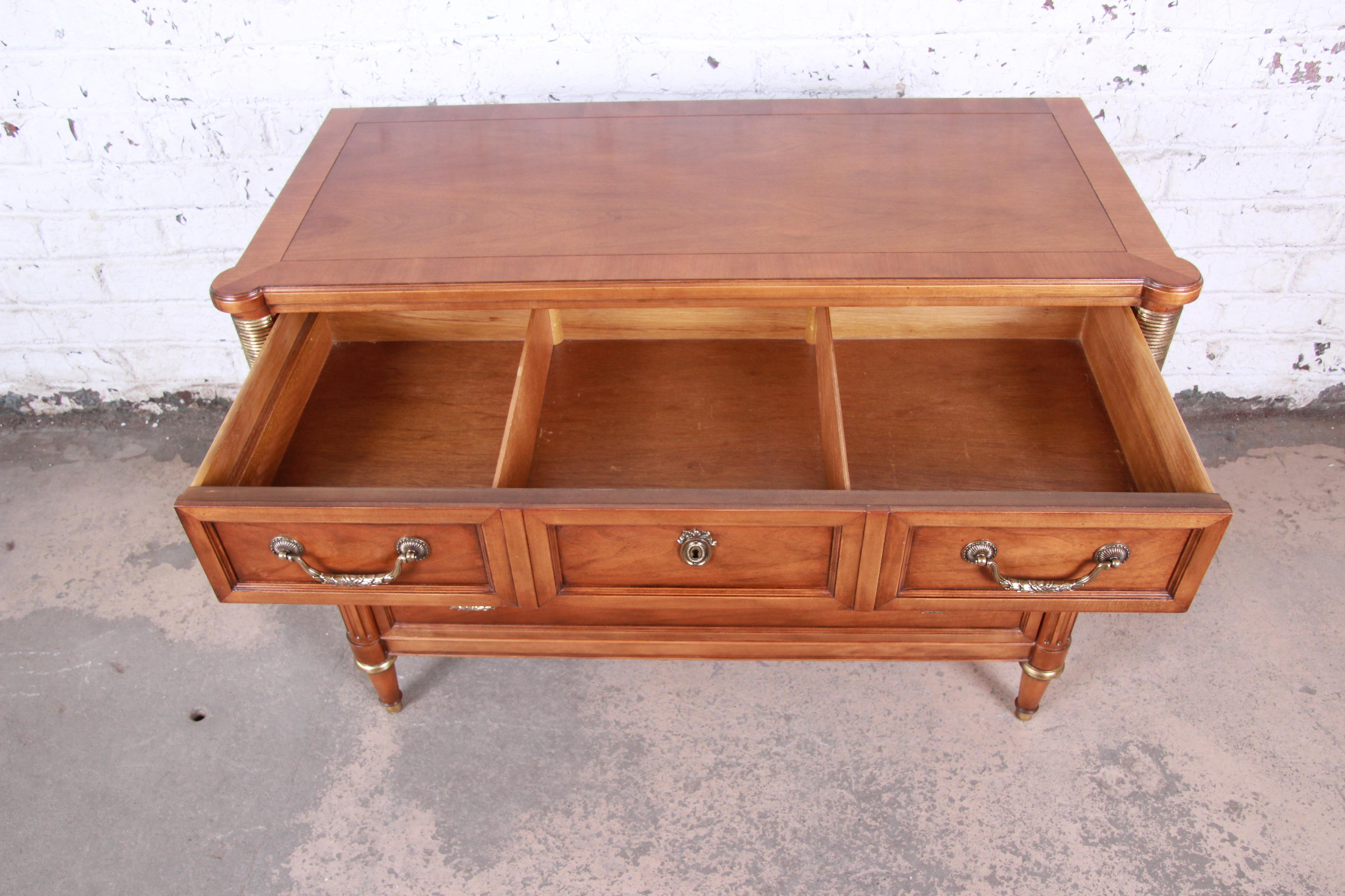 Late 20th Century Baker Furniture Louis XVI Style French Regency Three-Drawer Bachelor Chest